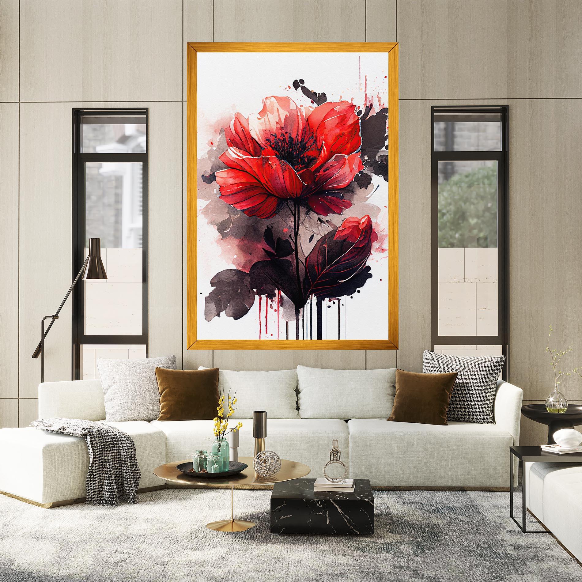 Leinwandbild Watercolor Poppy mockup 2