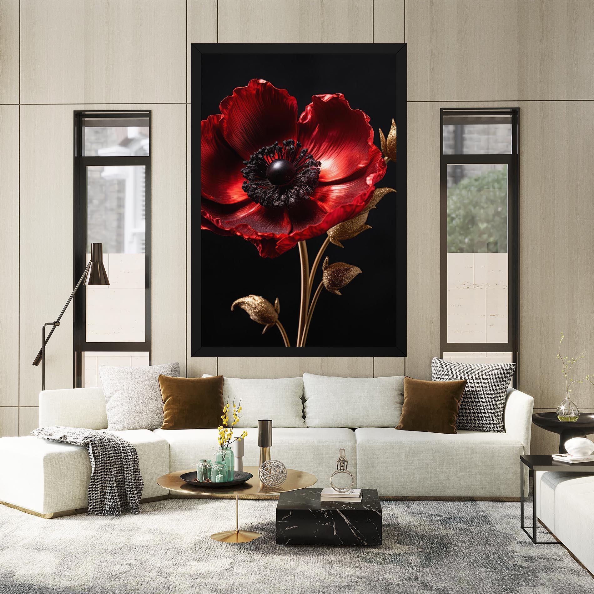 Leinwandbild Dark Red Poppy mockup 2