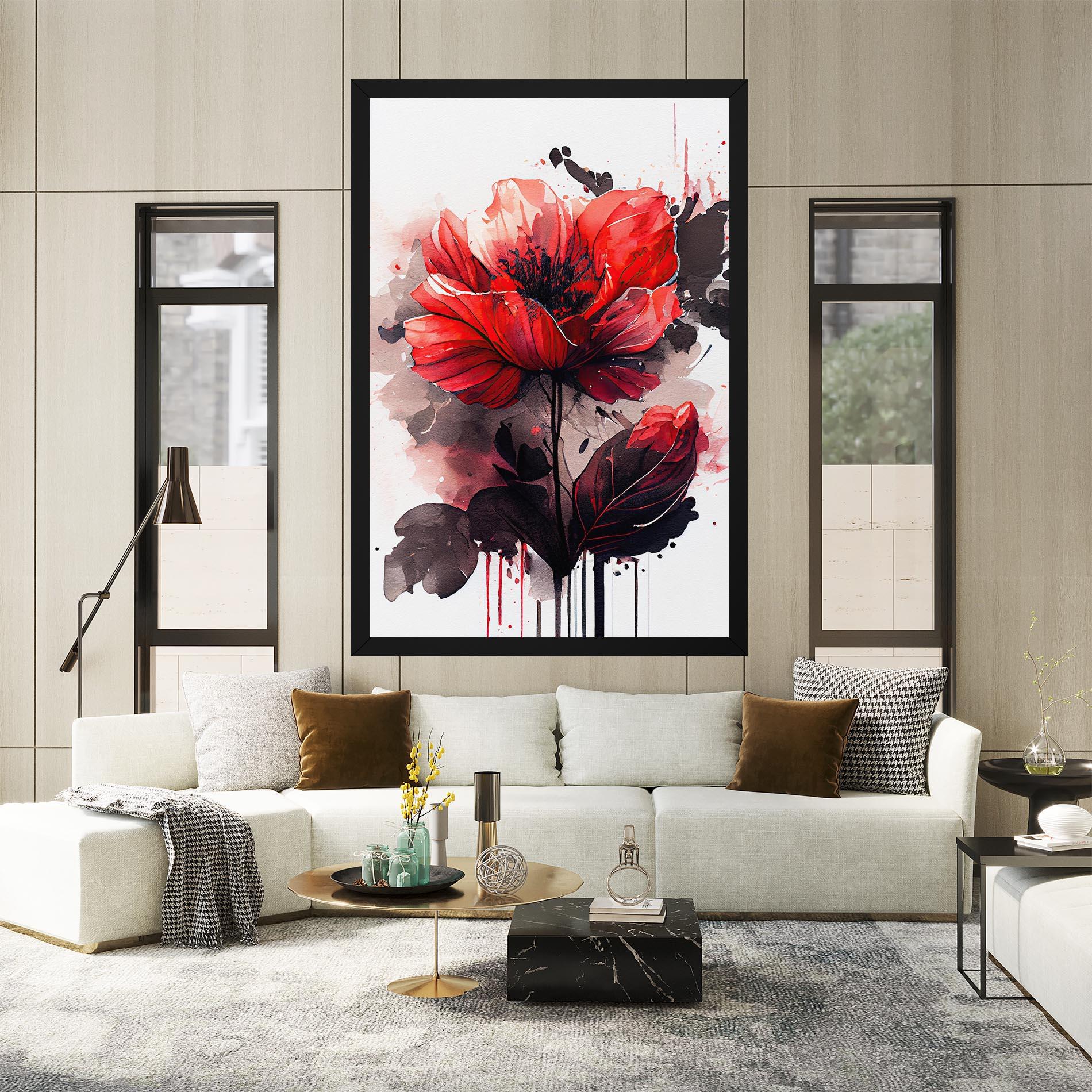 Leinwandbild Watercolor Poppy mockup 2