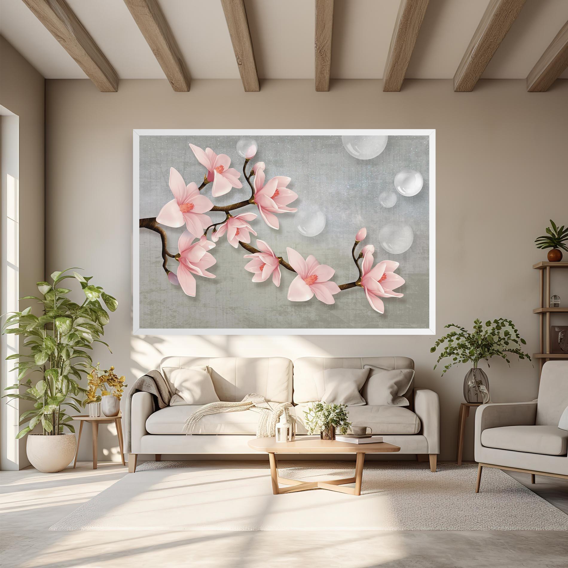 Leinwandbild Pink Magnolia mockup 6