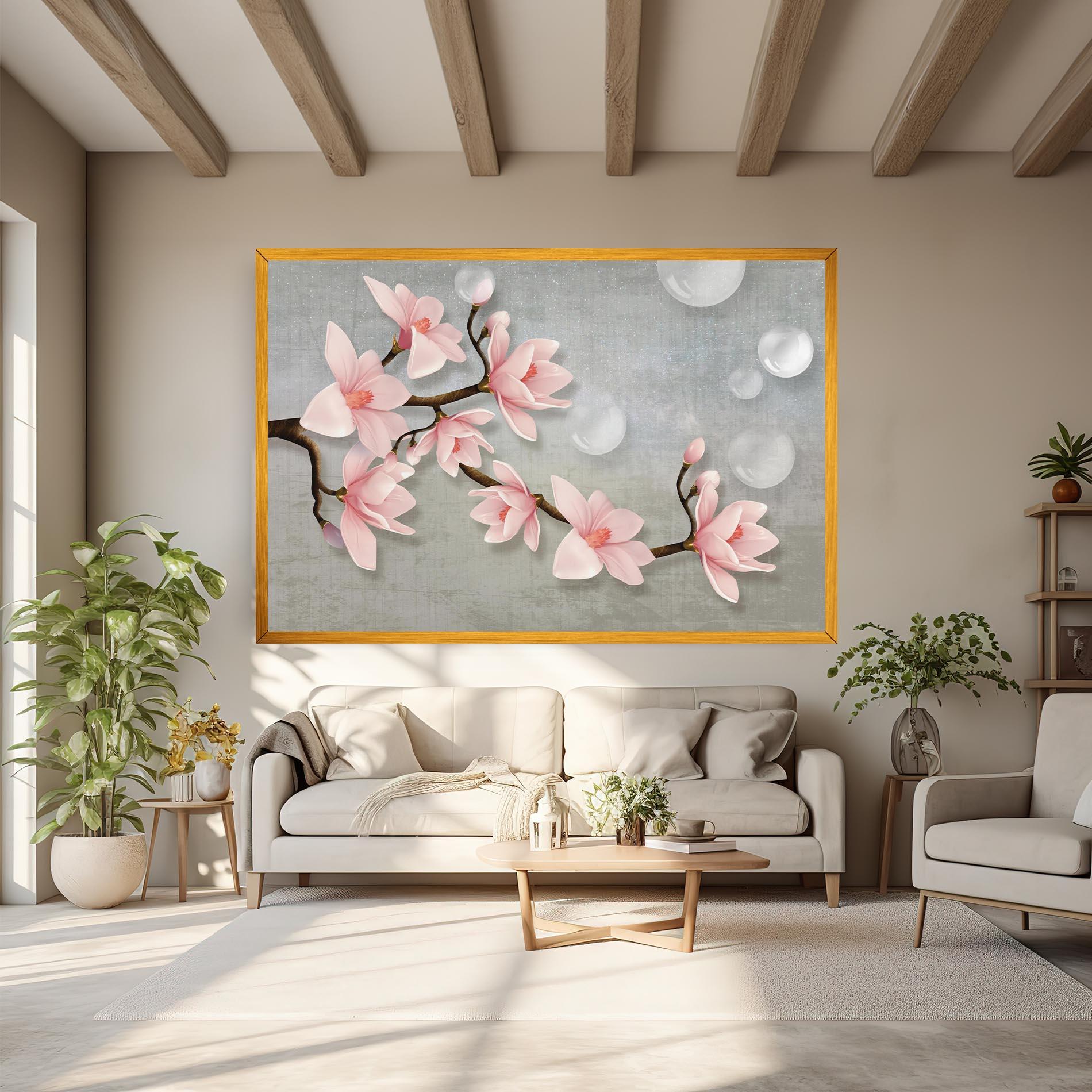 Leinwandbild Pink Magnolia mockup 6