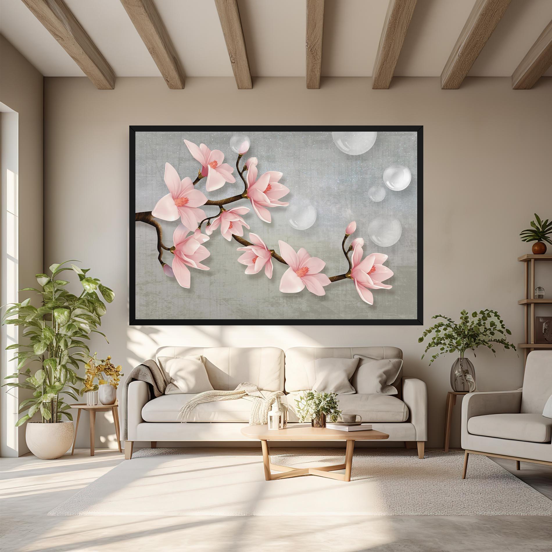 Leinwandbild Pink Magnolia mockup 6