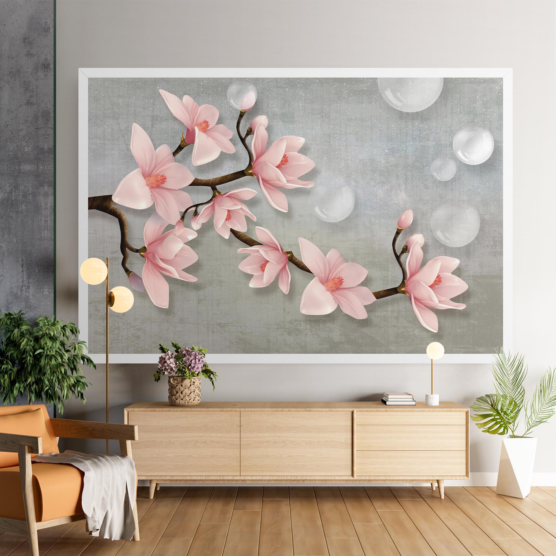 Leinwandbild Pink Magnolia mockup 9