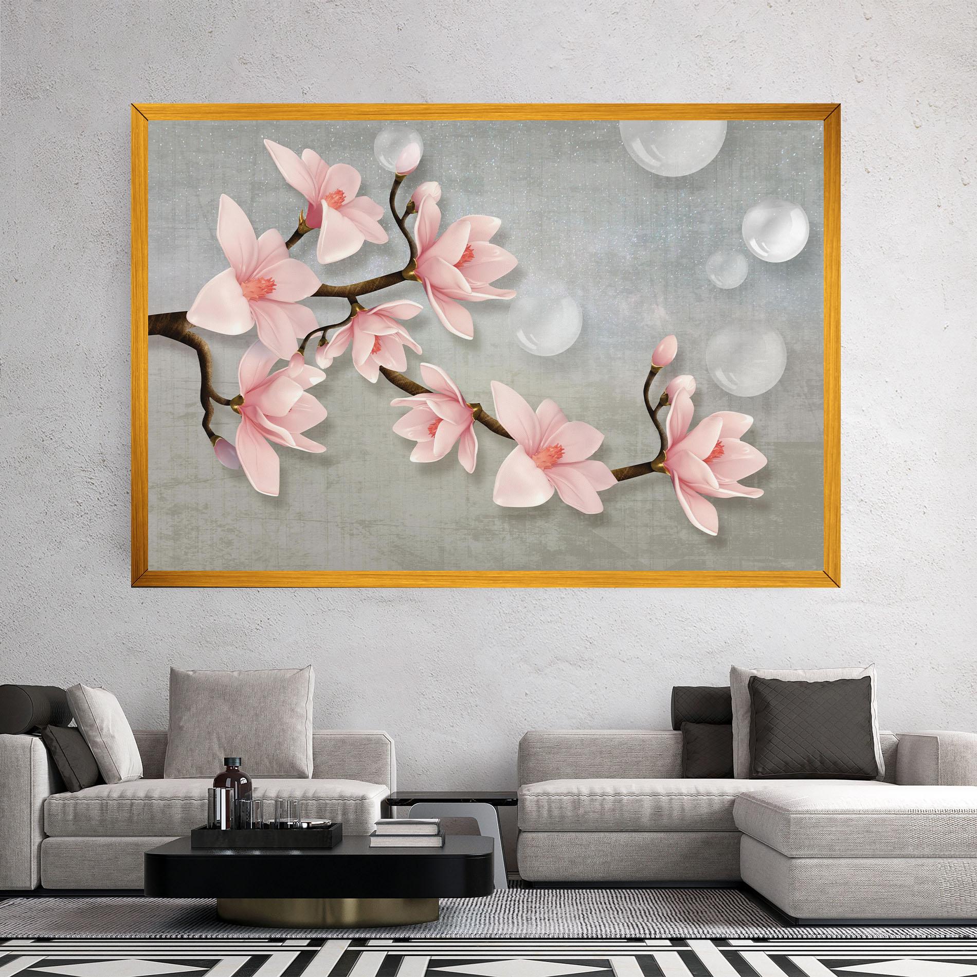 Leinwandbild Pink Magnolia mockup 2