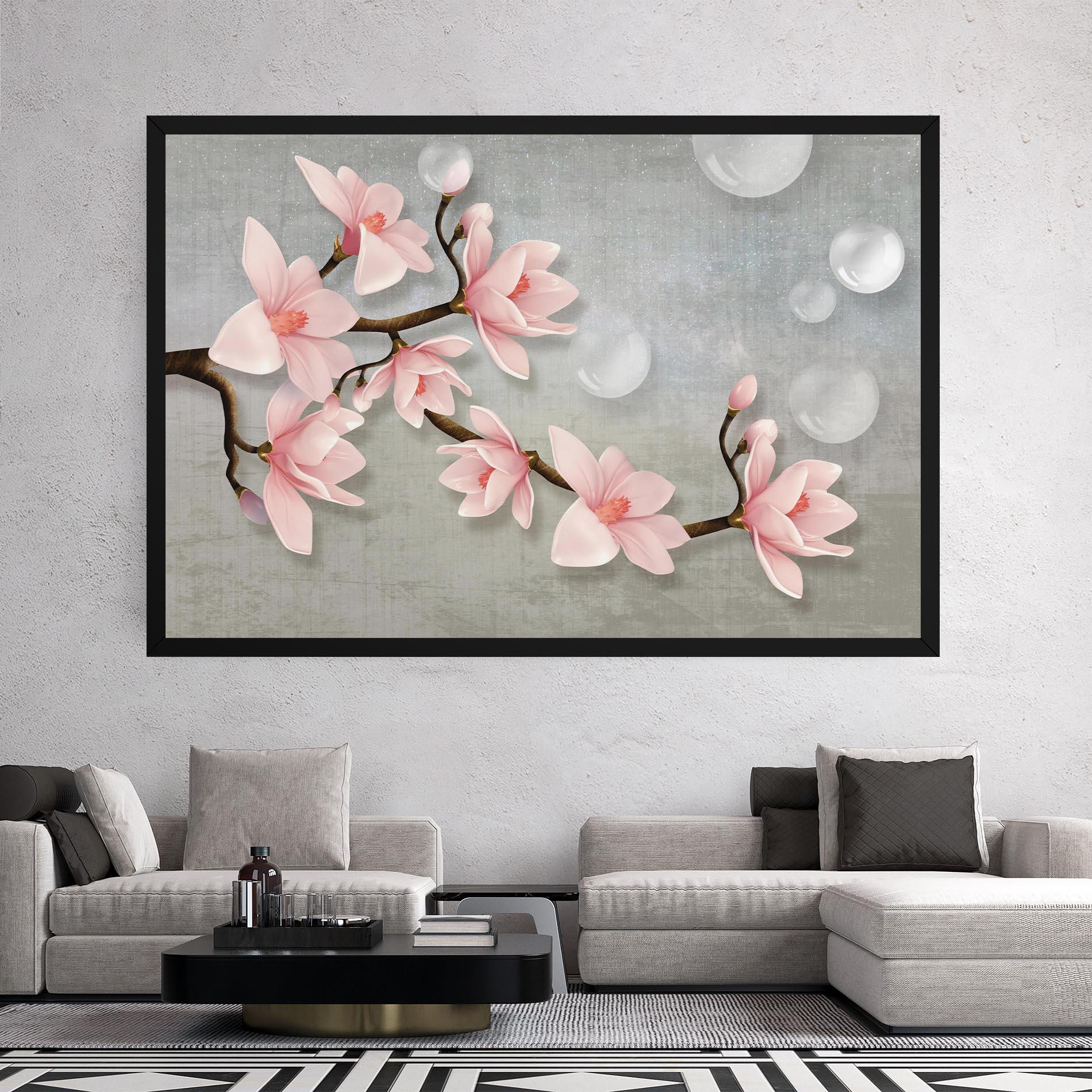 Leinwandbild Pink Magnolia mockup 2