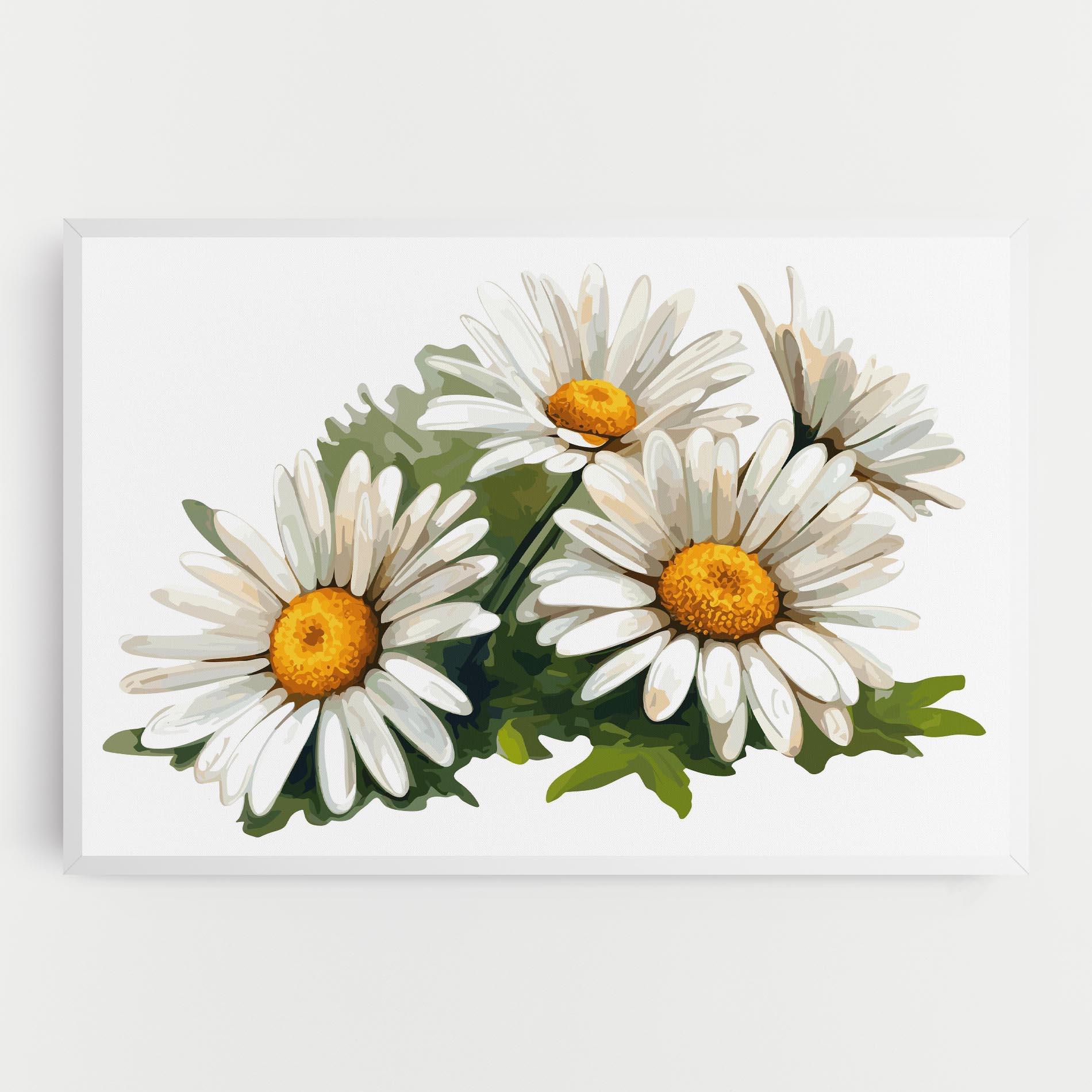Leinwandbild Grey White Daisy mockup 0