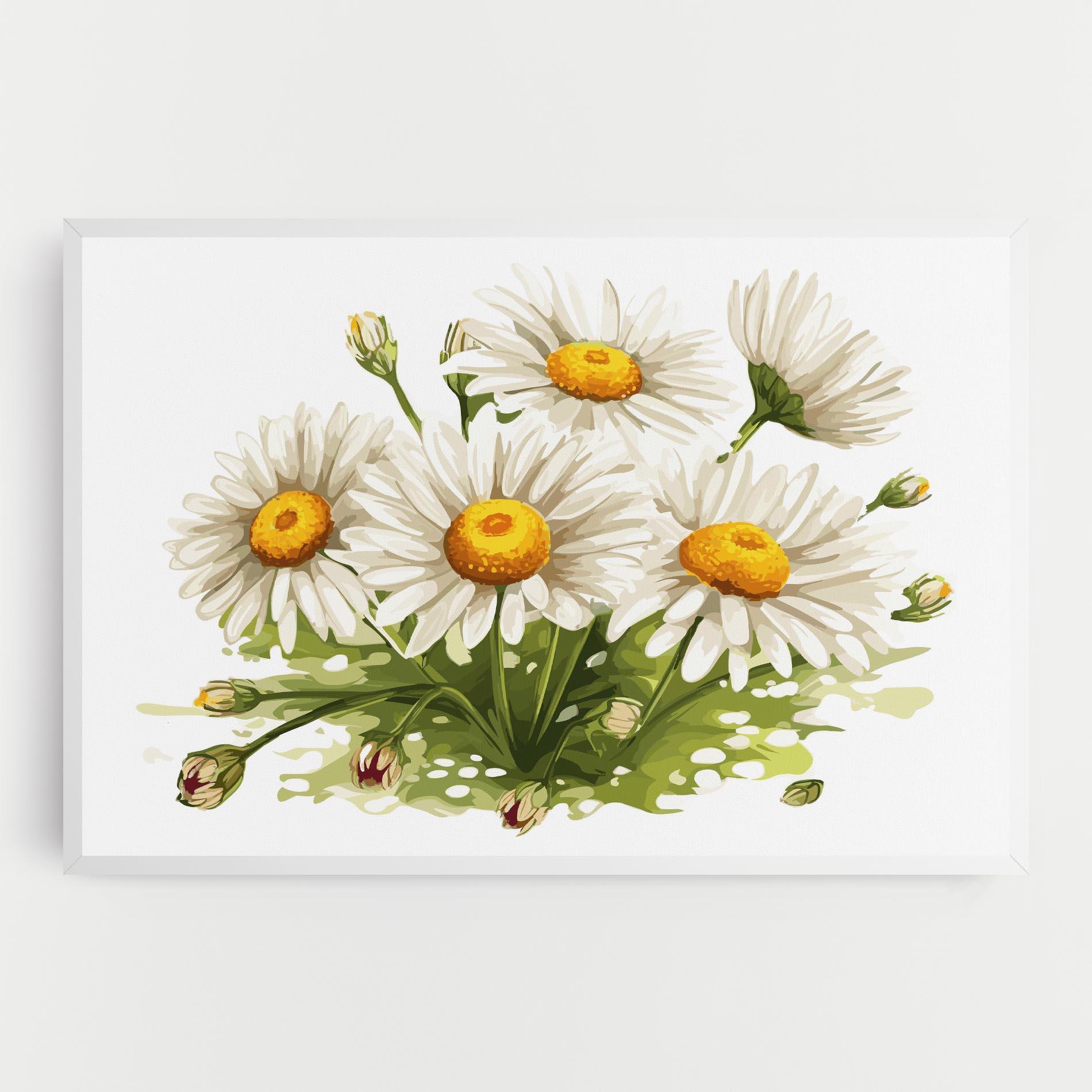 Leinwandbild White Grey Daisy mockup 0