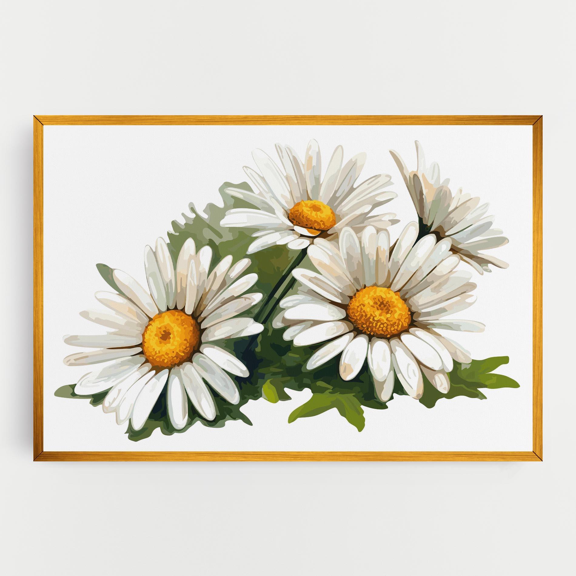 Leinwandbild Grey White Daisy mockup 0