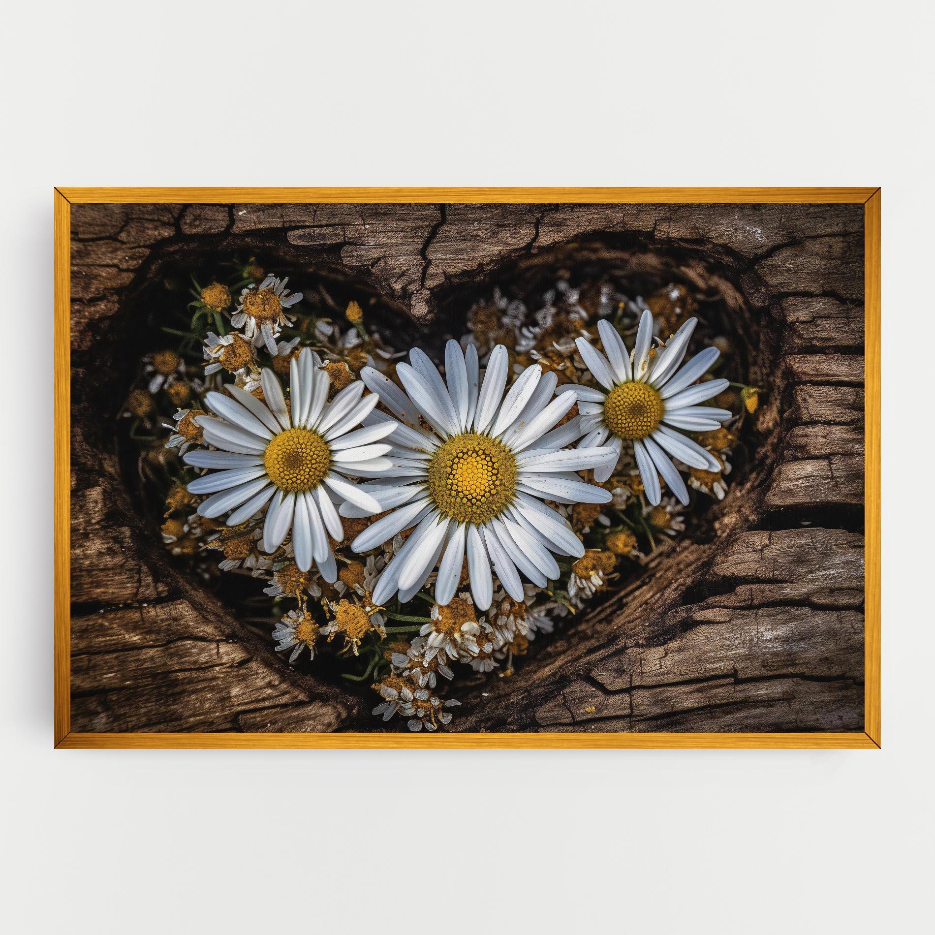 Leinwandbild Heart Shaped Daisy mockup 0