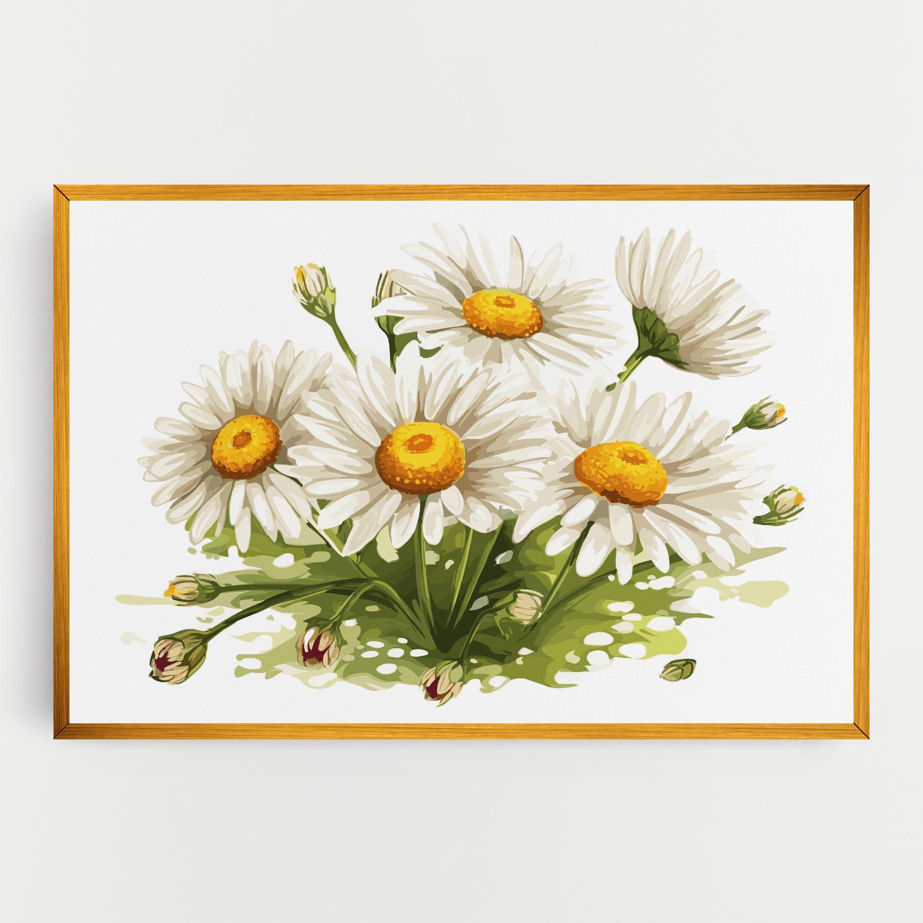 Leinwandbild White Grey Daisy mockup 0