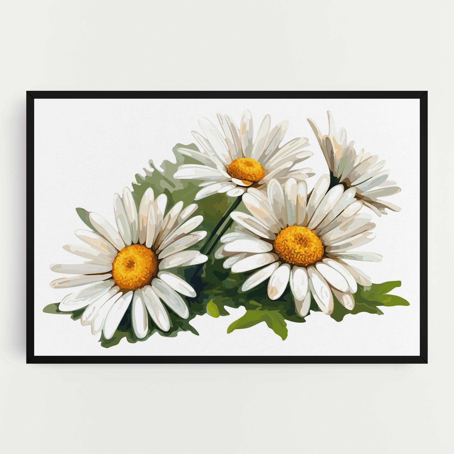 Leinwandbild Grey White Daisy mockup 0