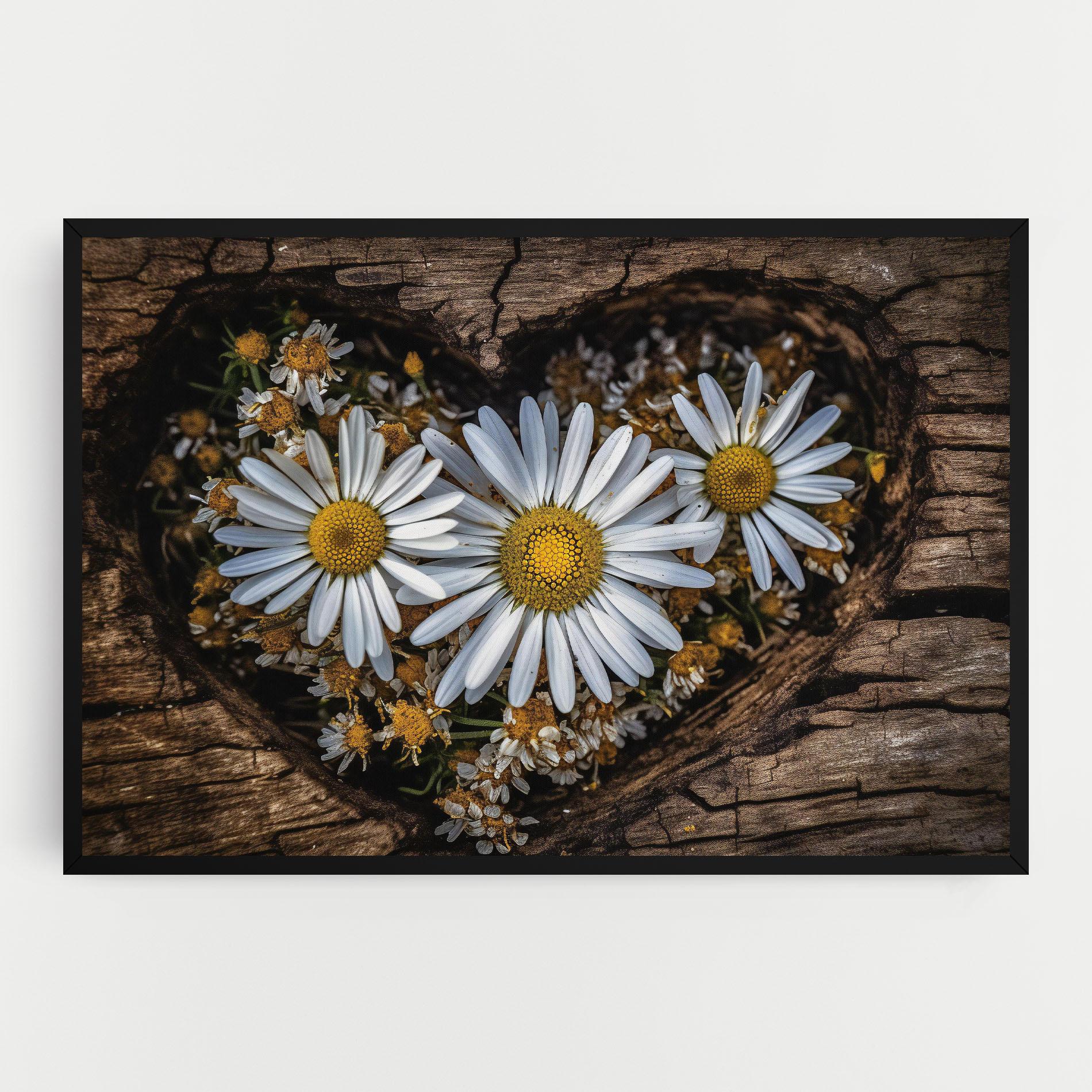 Leinwandbild Heart Shaped Daisy mockup 0