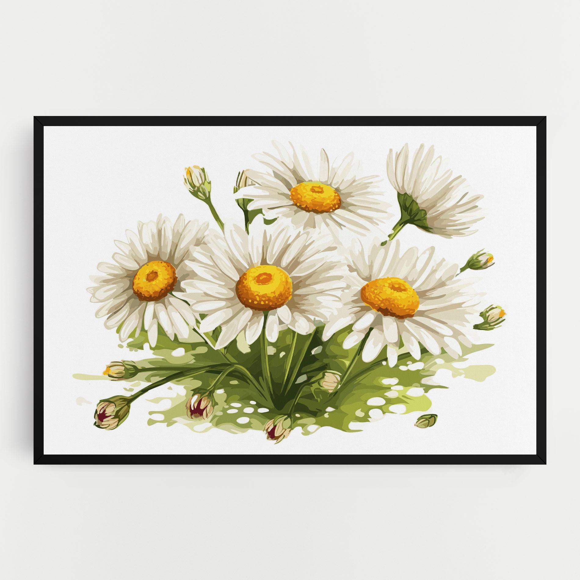 Leinwandbild White Grey Daisy mockup 0
