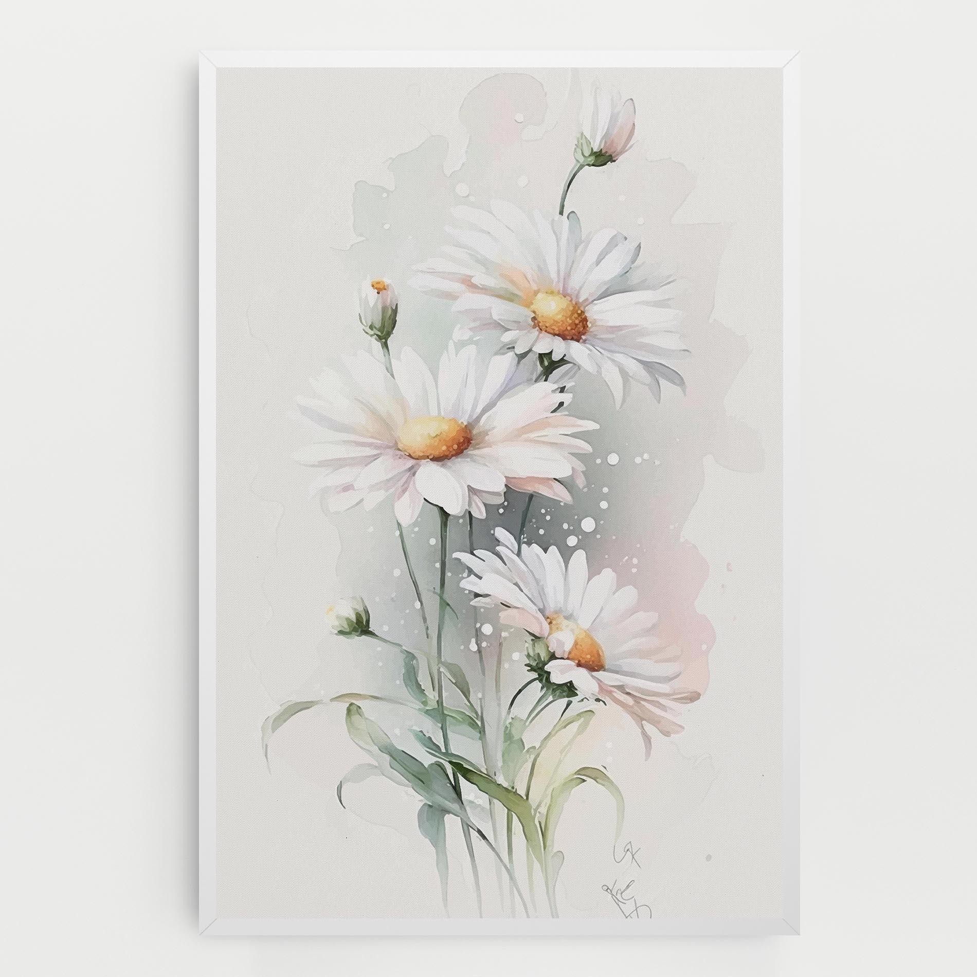 Leinwandbild Dreamy White Daisy mockup 0