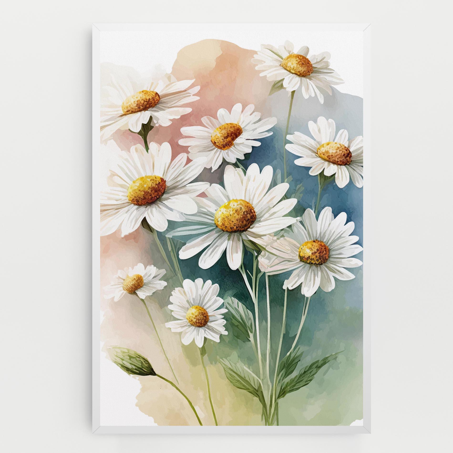 Leinwandbild White Daisy Art mockup 0