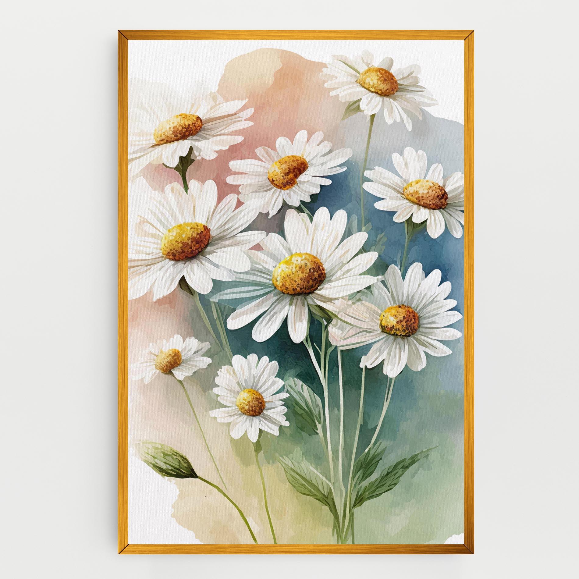 Leinwandbild White Daisy Art mockup 0
