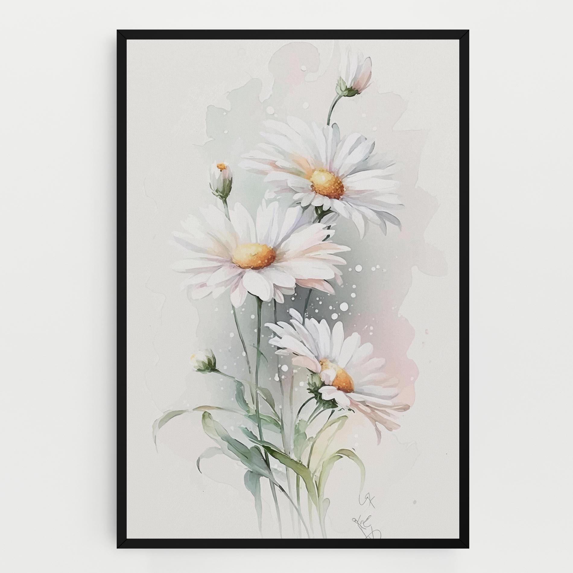 Leinwandbild Dreamy White Daisy mockup 0