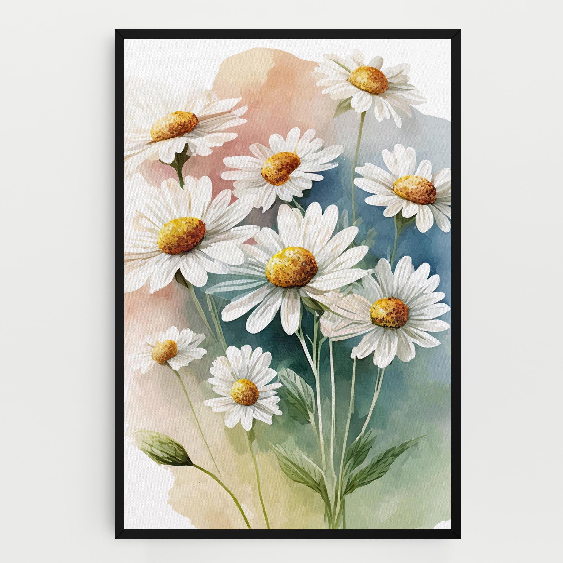 Leinwandbild White Daisy Art mockup 0