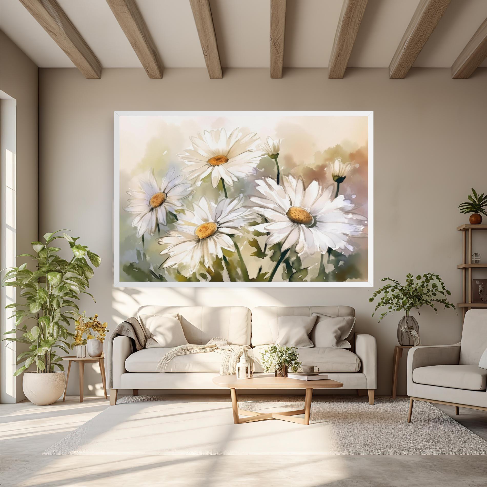Leinwandbild Daisy Painting mockup 6