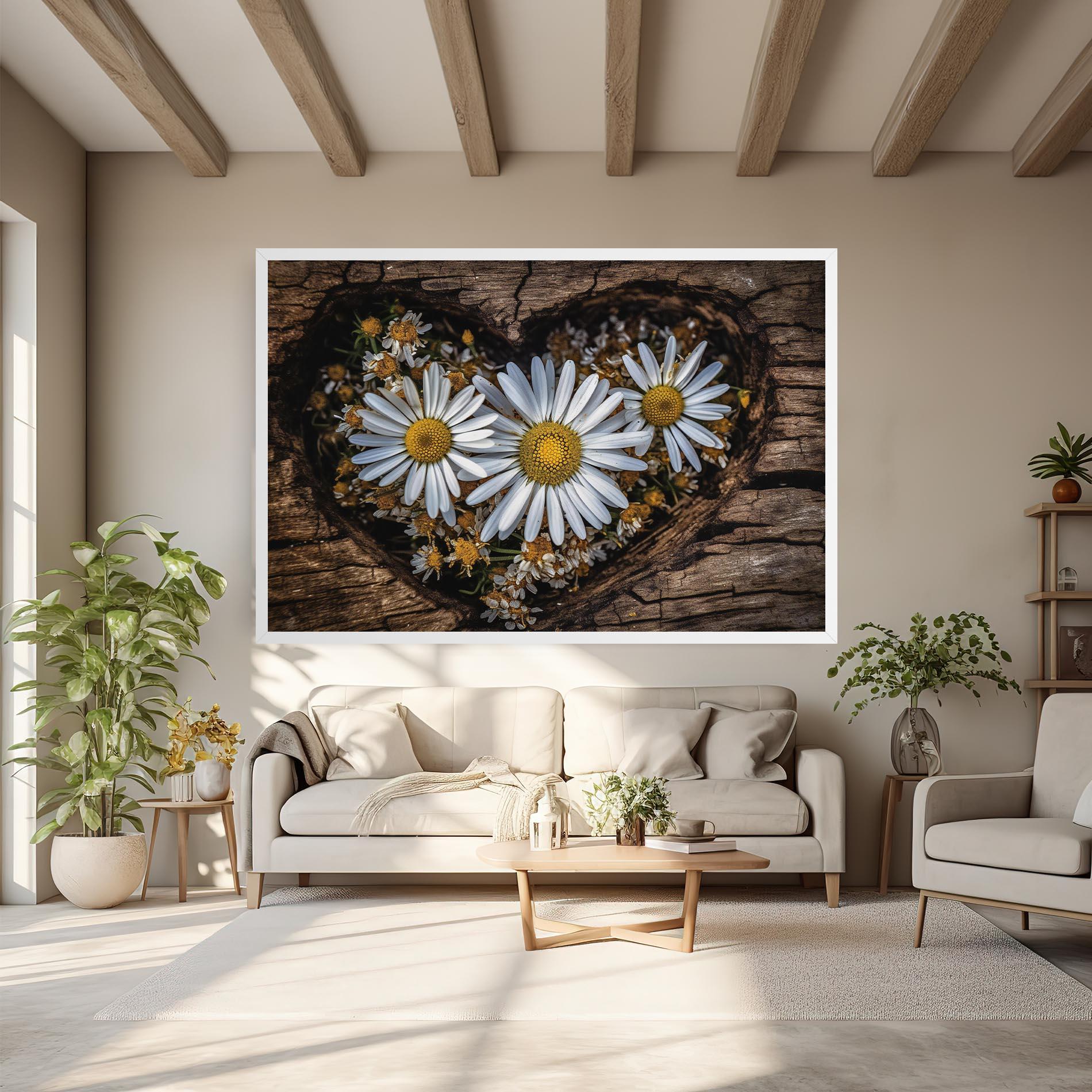 Leinwandbild Heart Shaped Daisy mockup 6