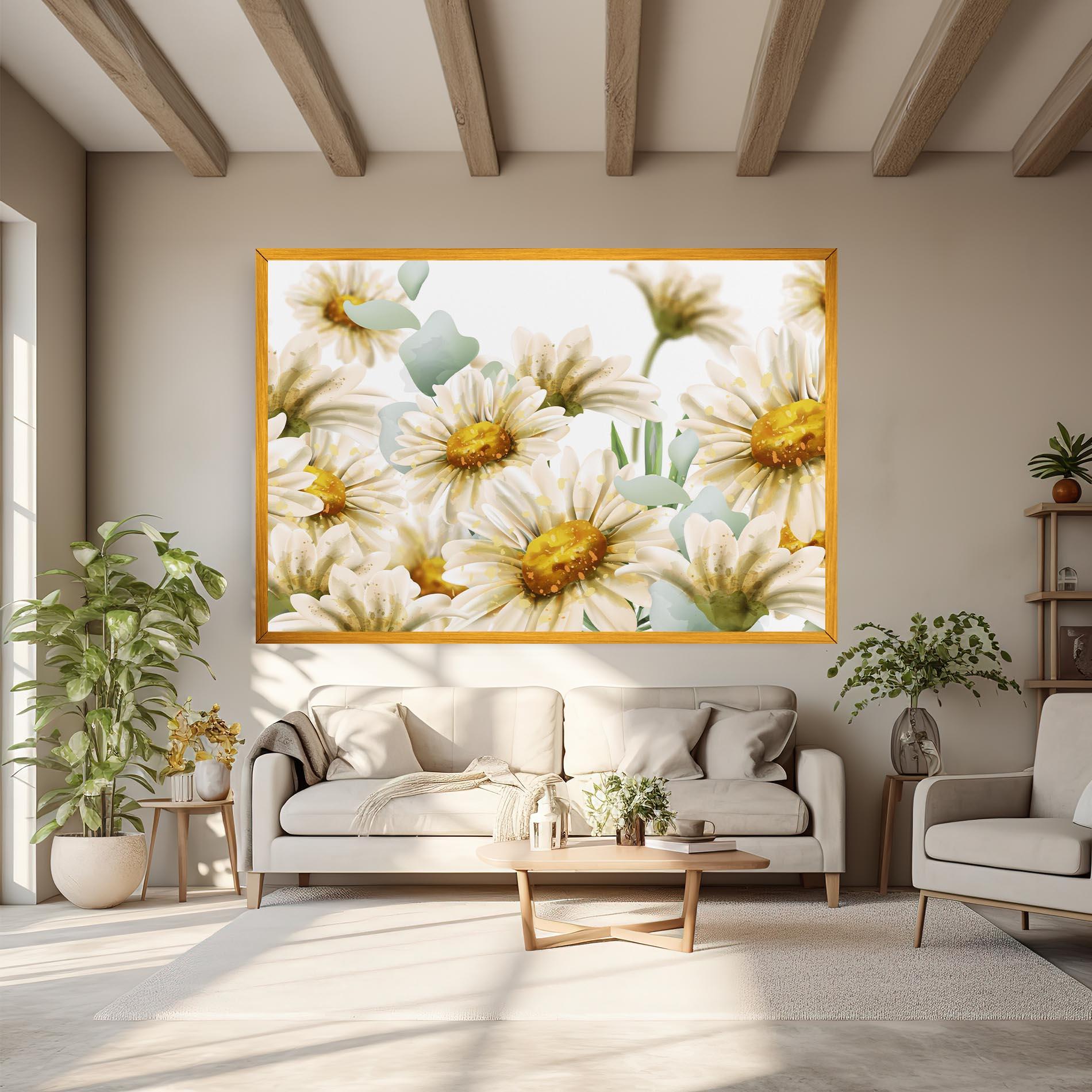 Leinwandbild Beautiful Daisy Art mockup 6