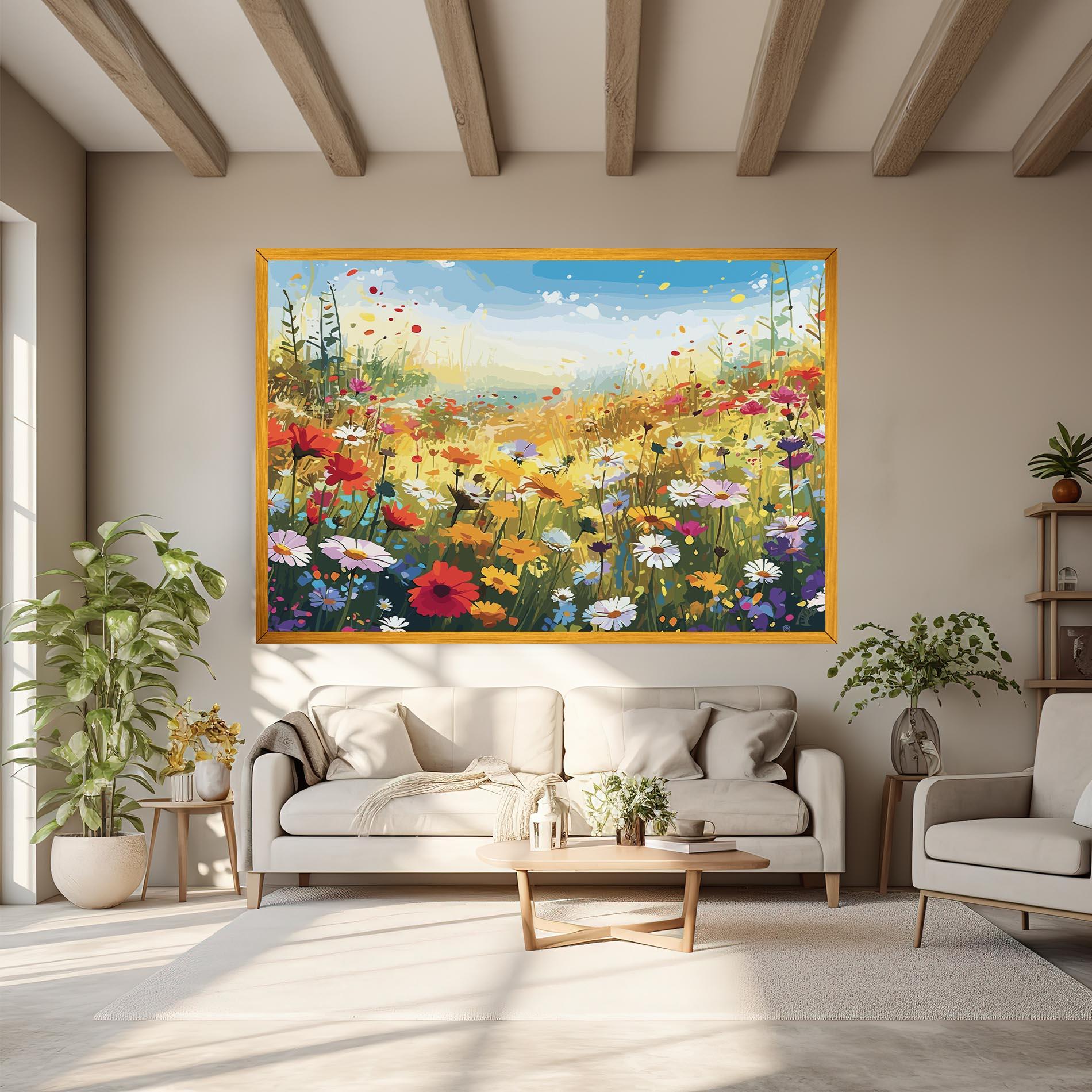 Leinwandbild Colorful Daisy Mix mockup 6