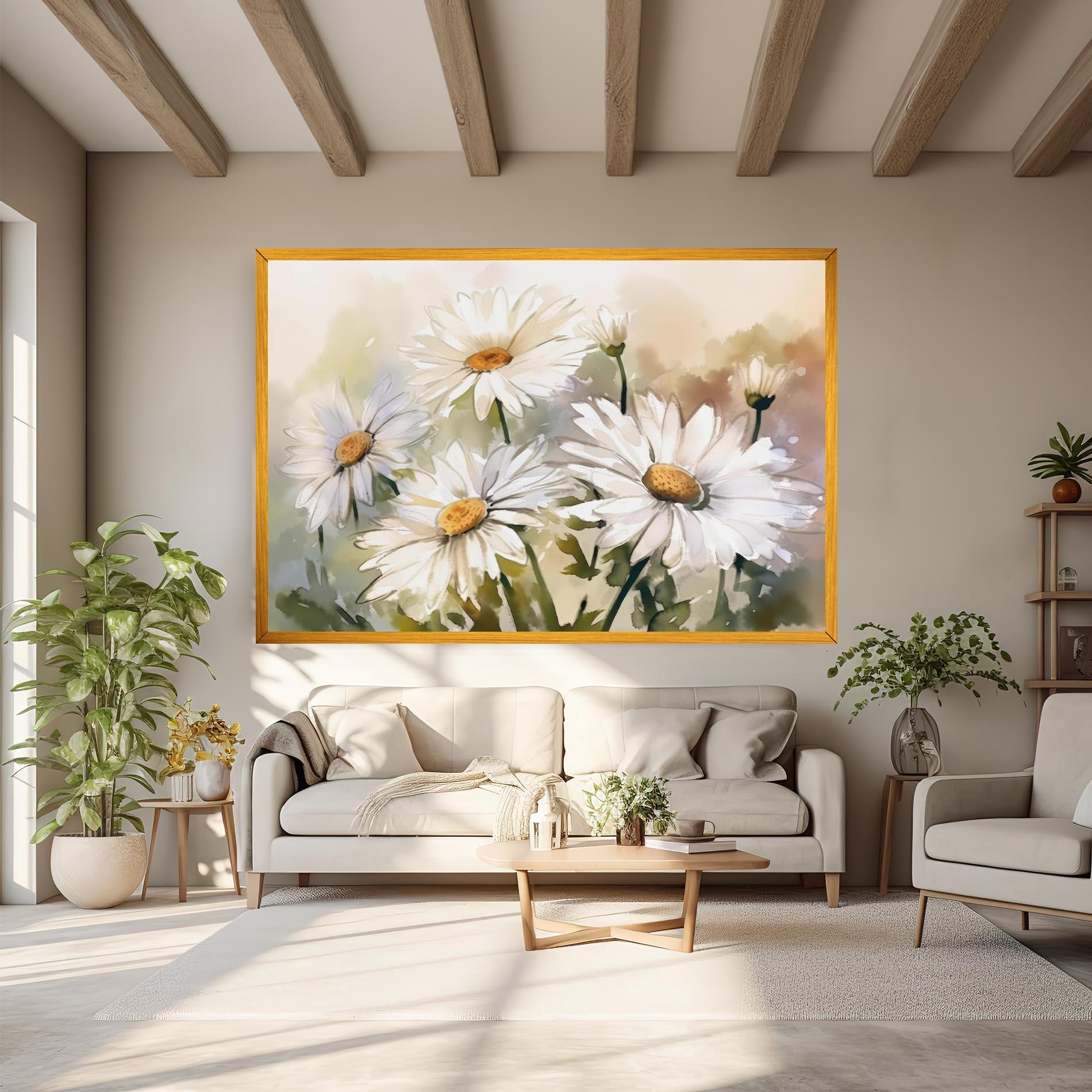 Leinwandbild Daisy Painting mockup 6