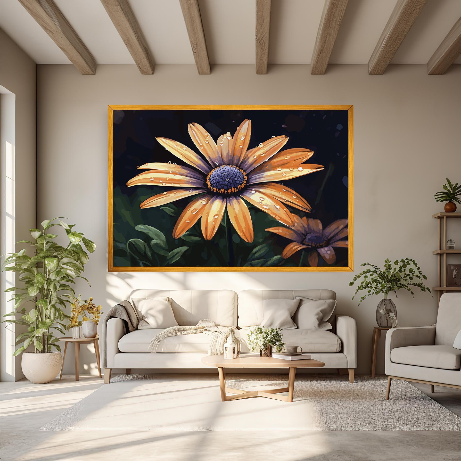 Leinwandbild Orange Pretty Daisy mockup 6