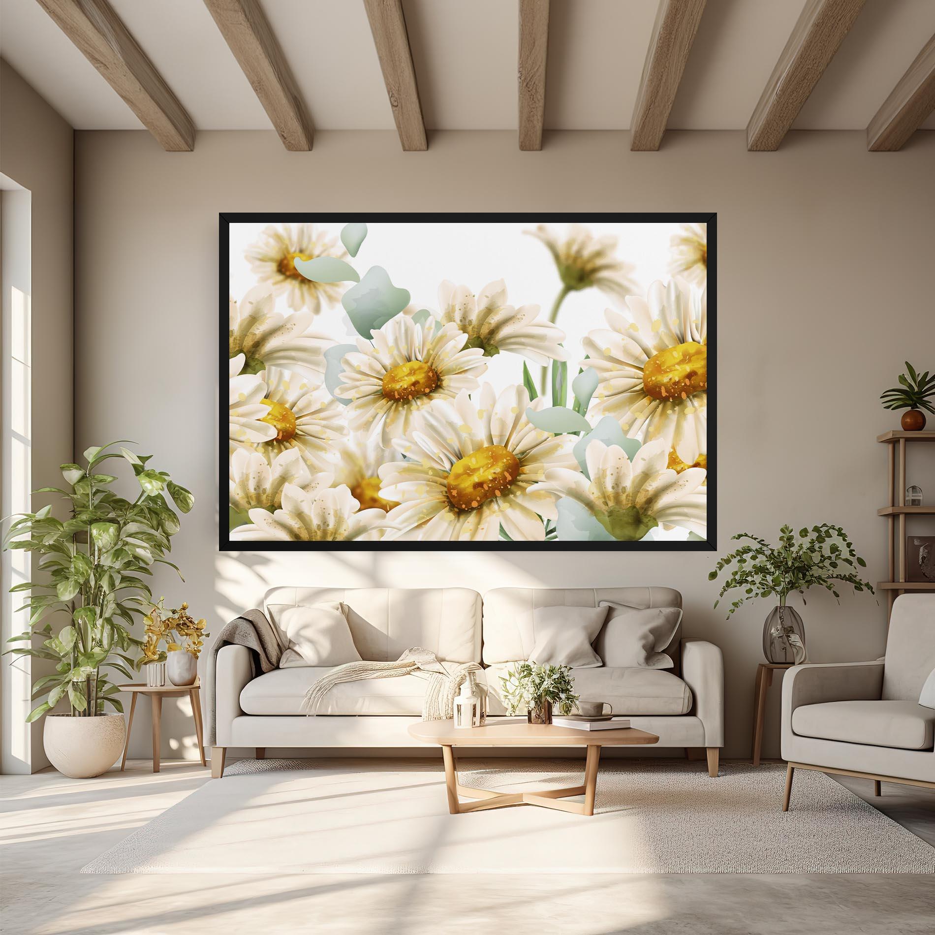 Leinwandbild Beautiful Daisy Art mockup 6