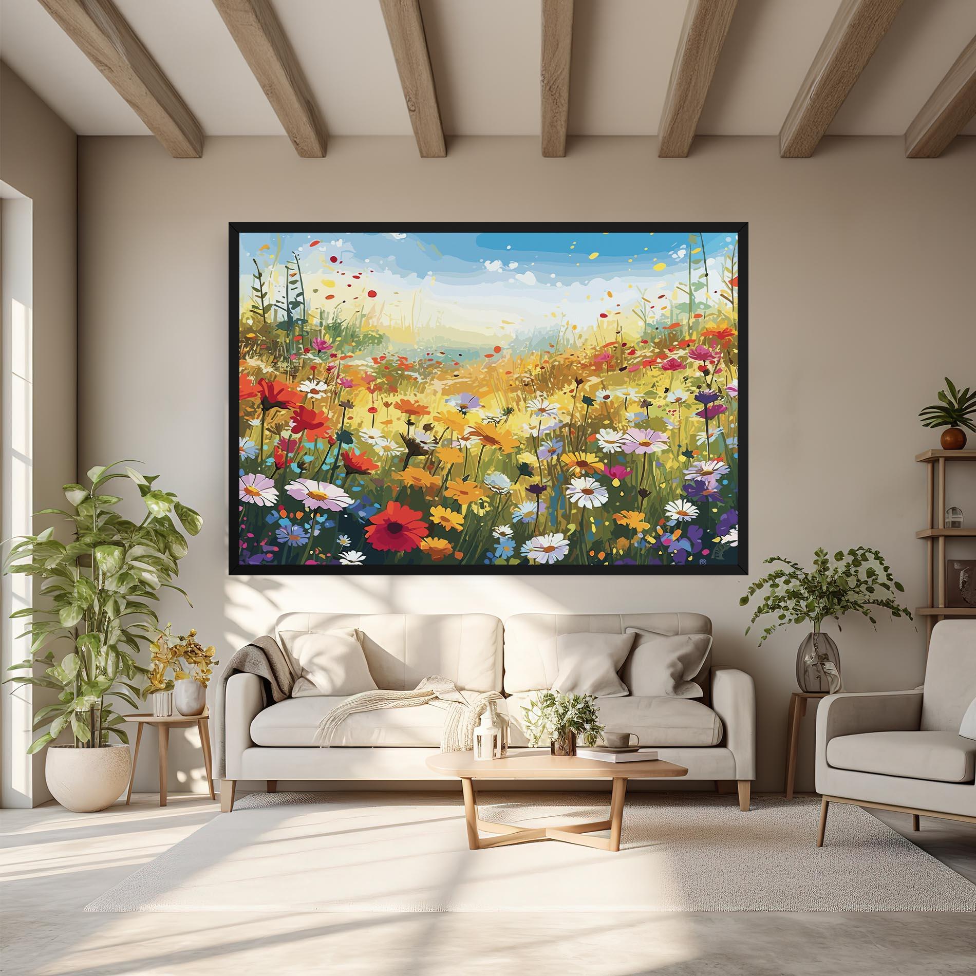 Leinwandbild Colorful Daisy Mix mockup 6