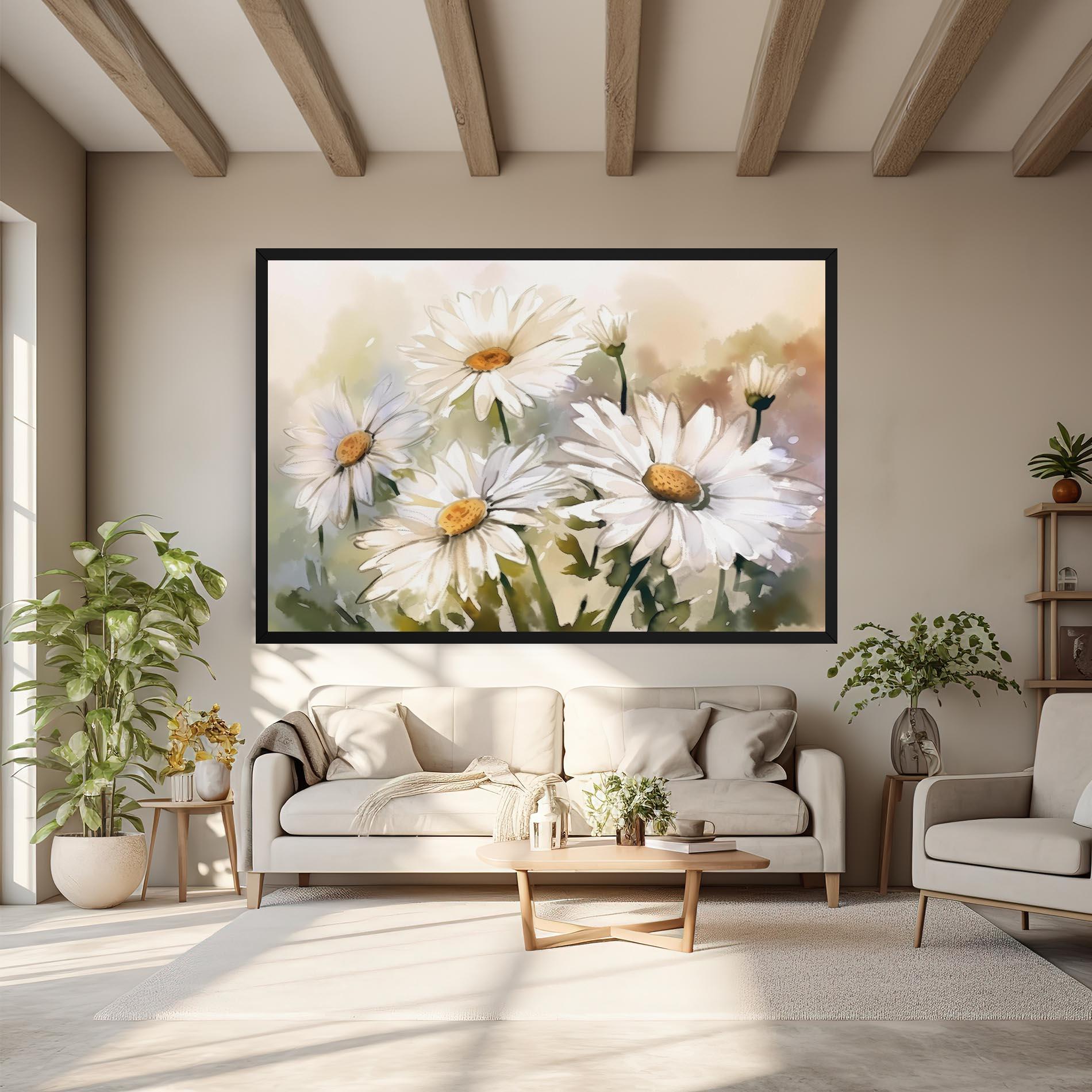 Leinwandbild Daisy Painting mockup 6