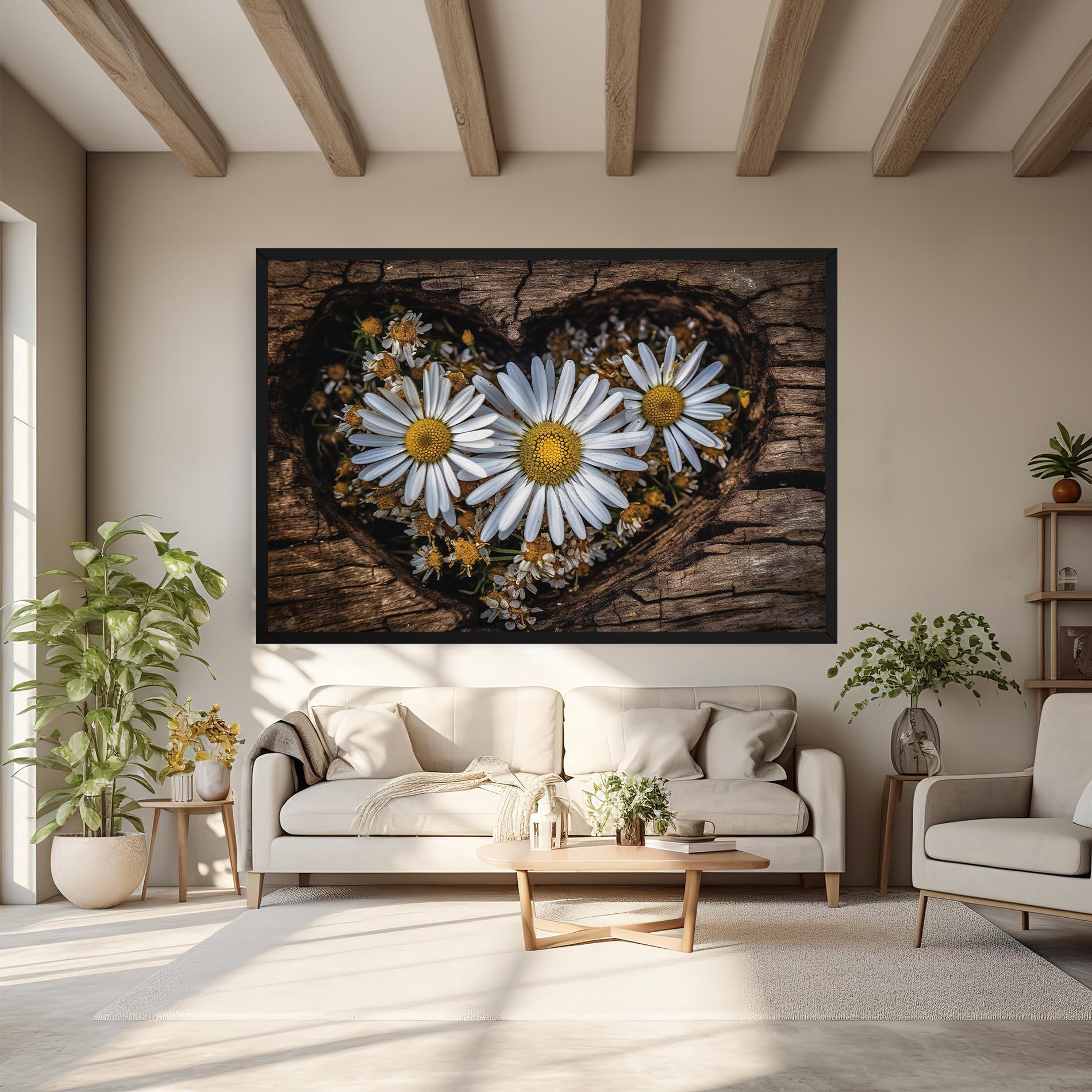 Leinwandbild Heart Shaped Daisy mockup 6