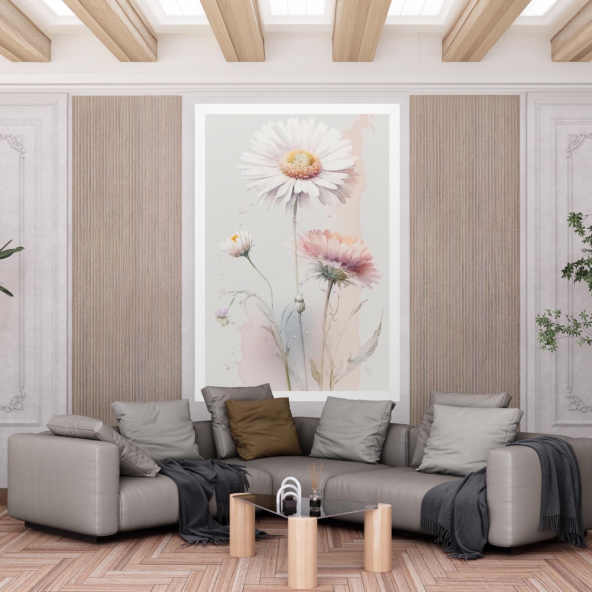 Leinwandbild White Painted Daisy mockup 6