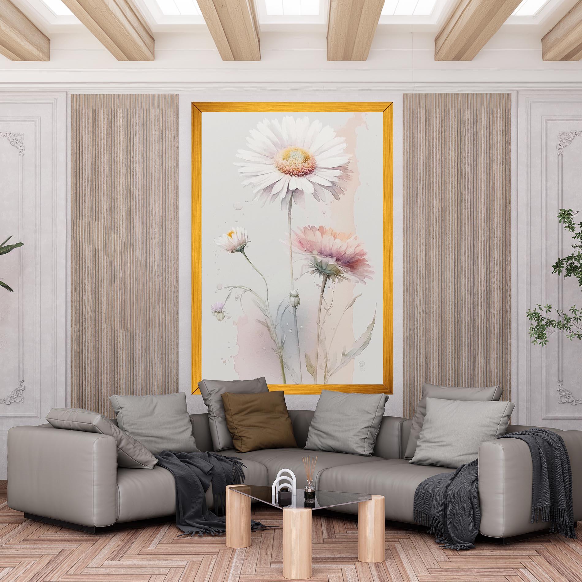 Leinwandbild White Painted Daisy mockup 6