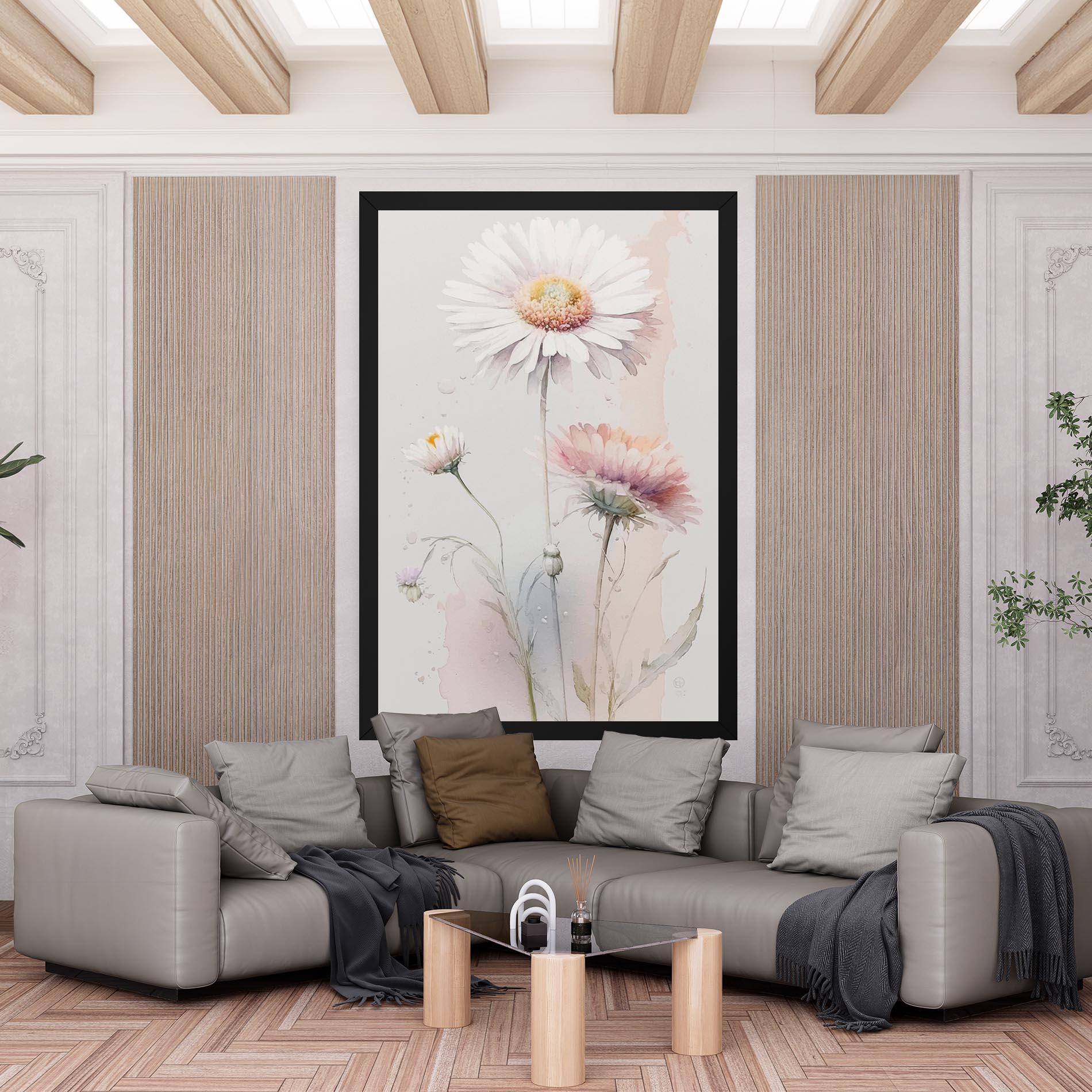 Leinwandbild White Painted Daisy mockup 6