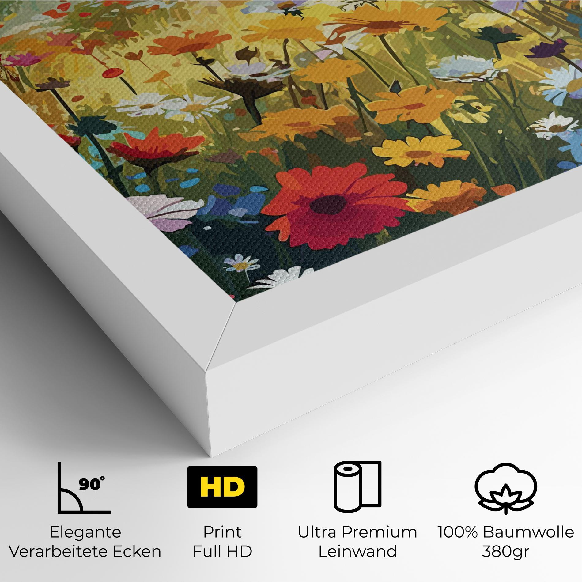 Leinwandbild Colorful Daisy Mix mockup 4