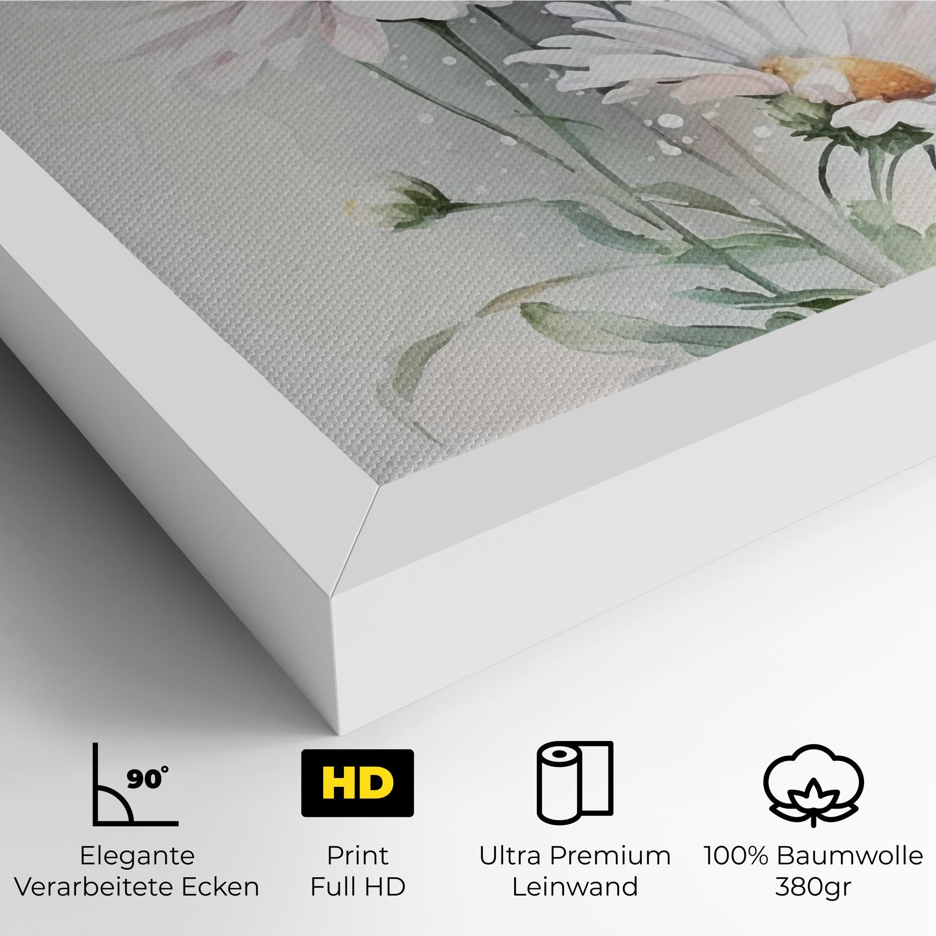 Leinwandbild Dreamy White Daisy mockup 4