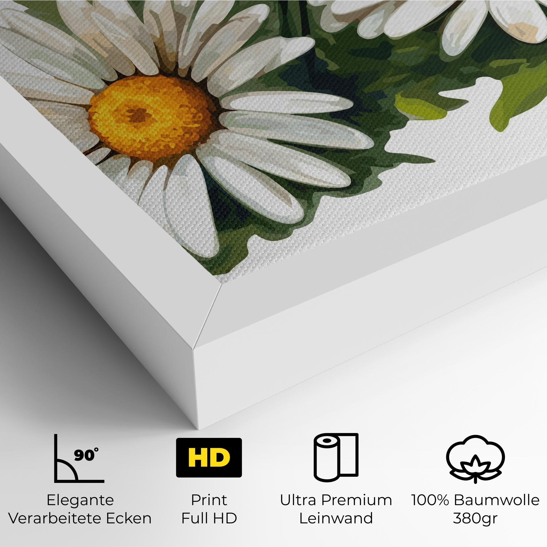 Leinwandbild Grey White Daisy mockup 4