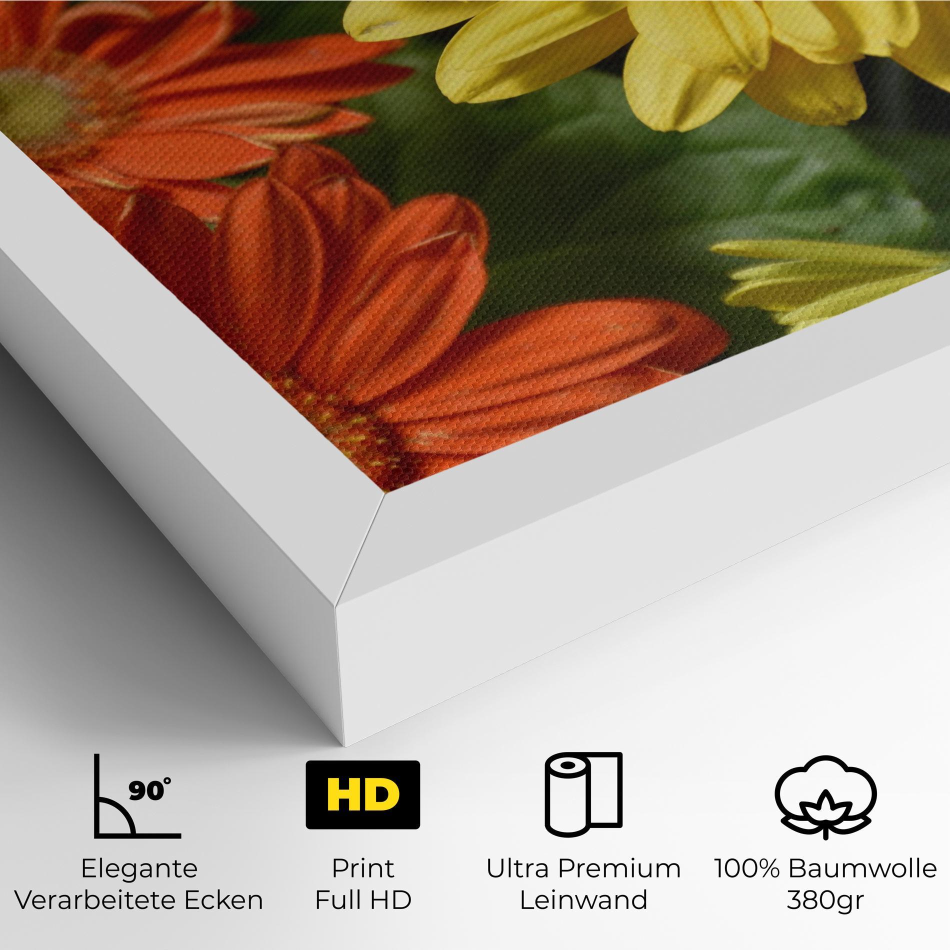 Leinwandbild Orange Yellow Daisy mockup 4