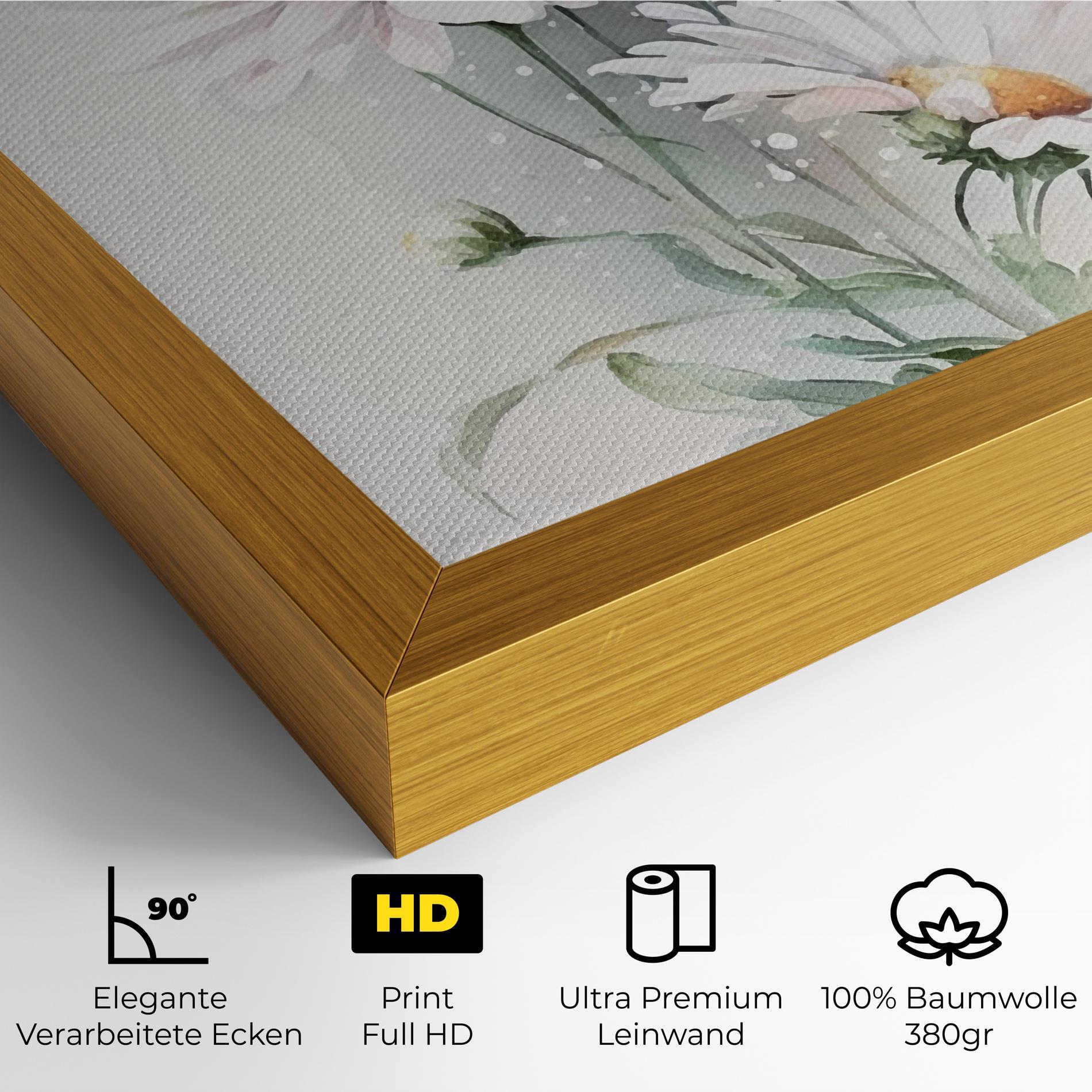 Leinwandbild Dreamy White Daisy mockup 4