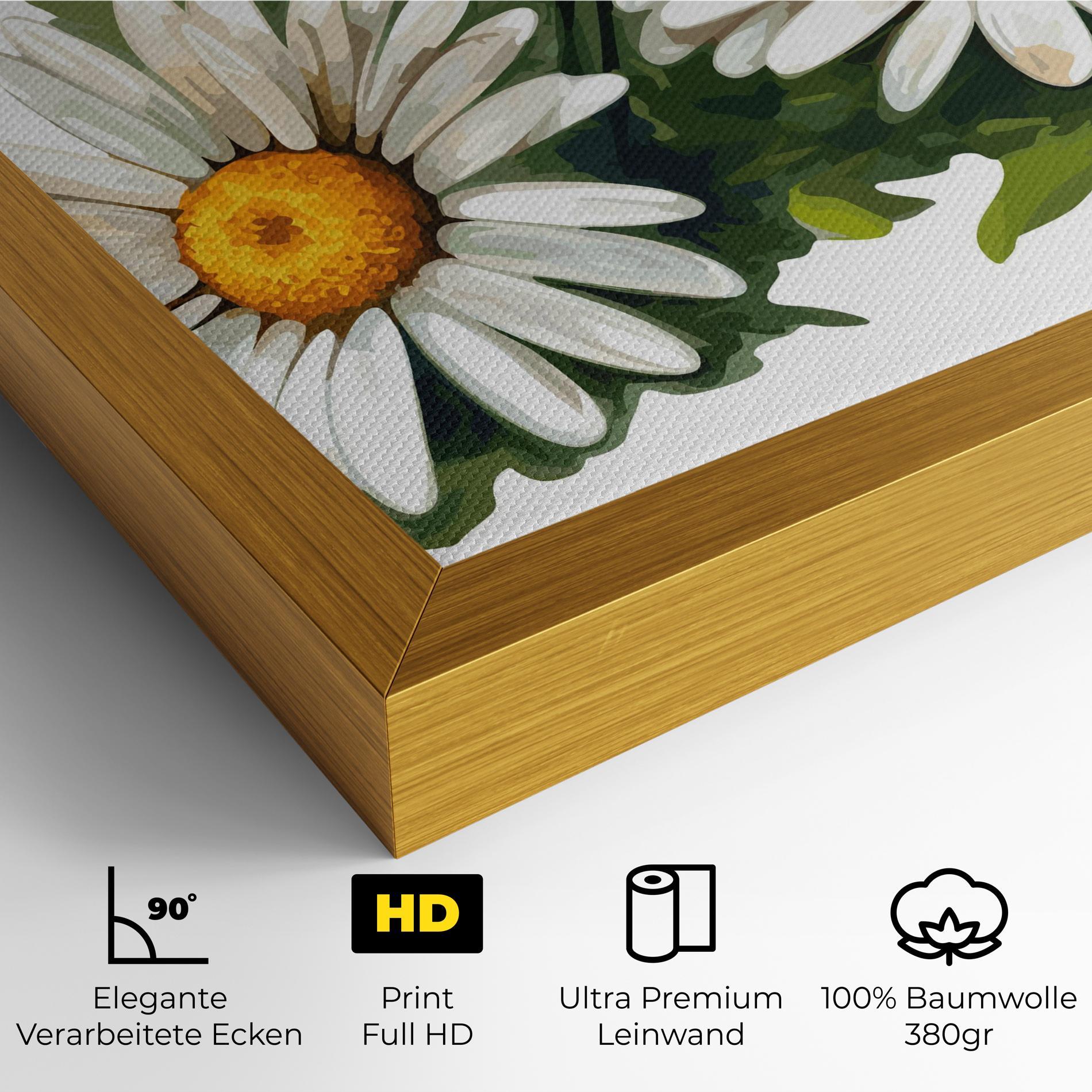 Leinwandbild Grey White Daisy mockup 4