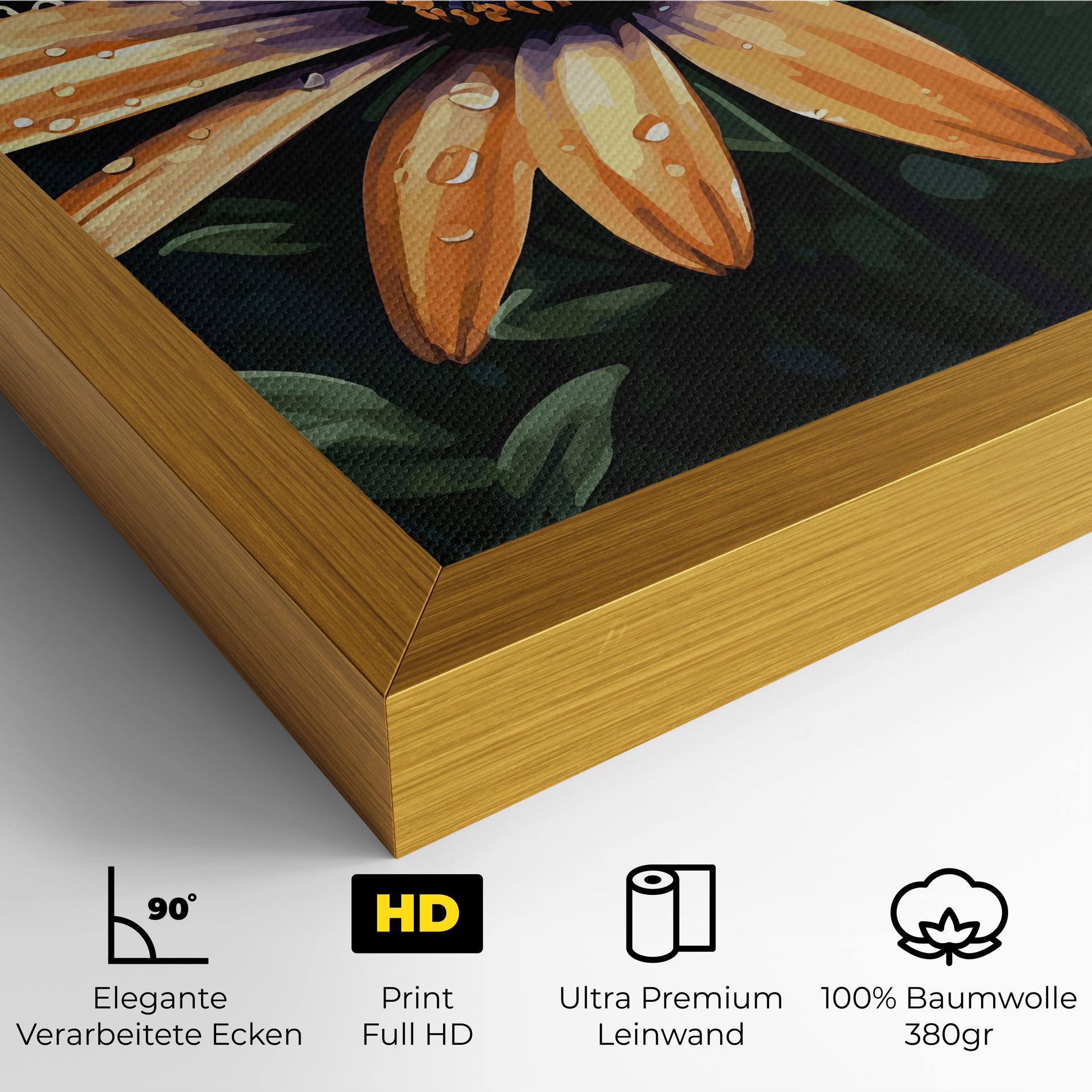 Leinwandbild Orange Pretty Daisy mockup 4