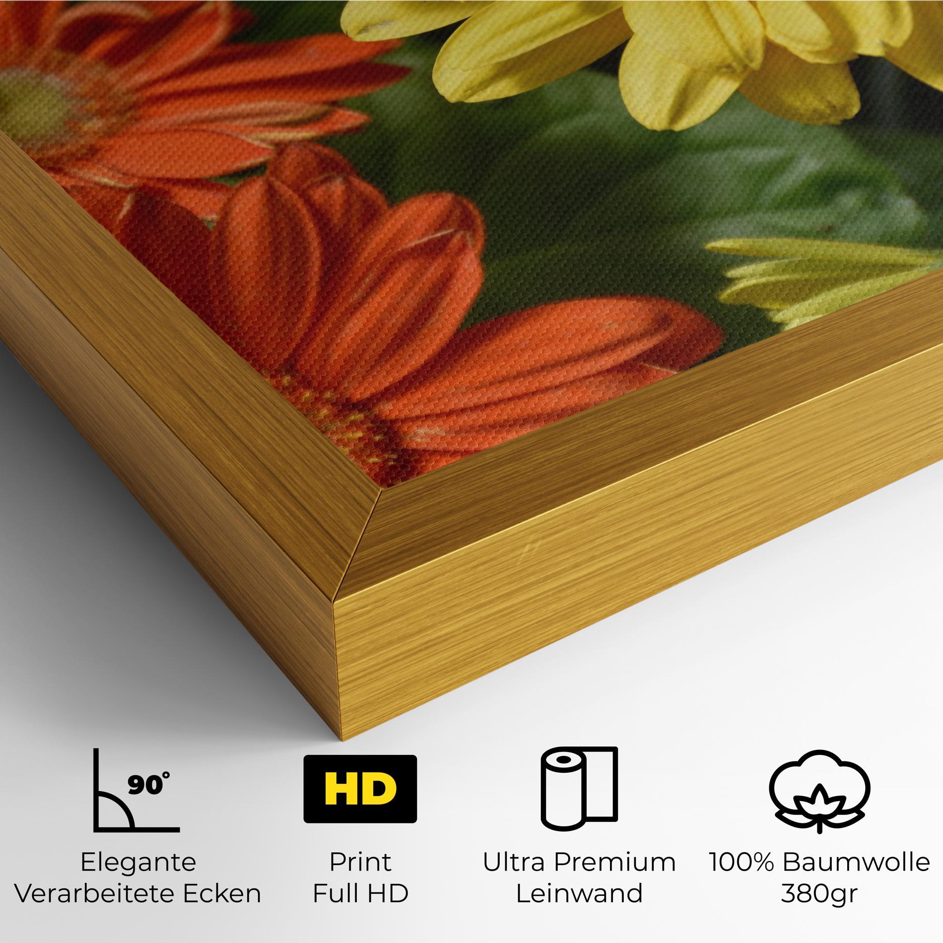 Leinwandbild Orange Yellow Daisy mockup 4