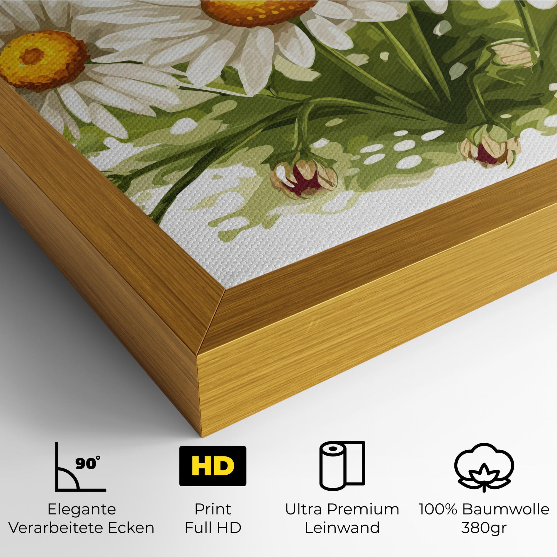 Leinwandbild White Grey Daisy mockup 4