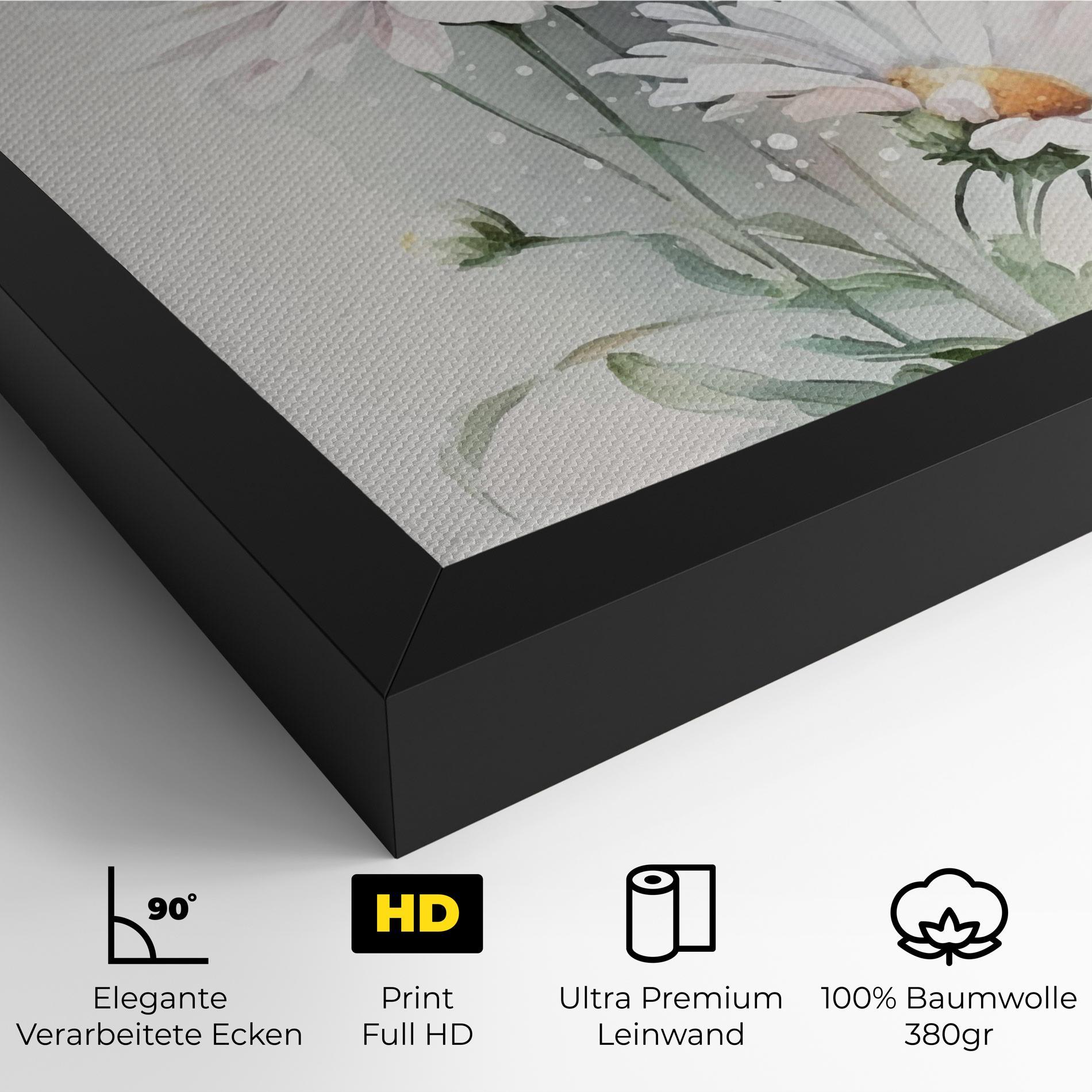 Leinwandbild Dreamy White Daisy mockup 4