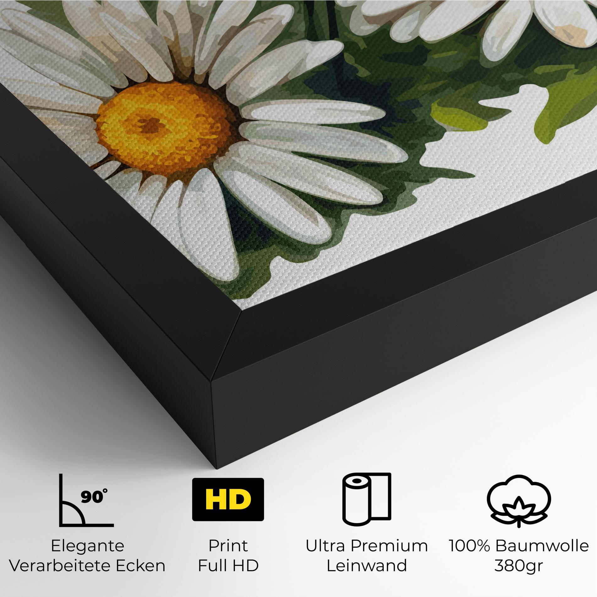 Leinwandbild Grey White Daisy mockup 4