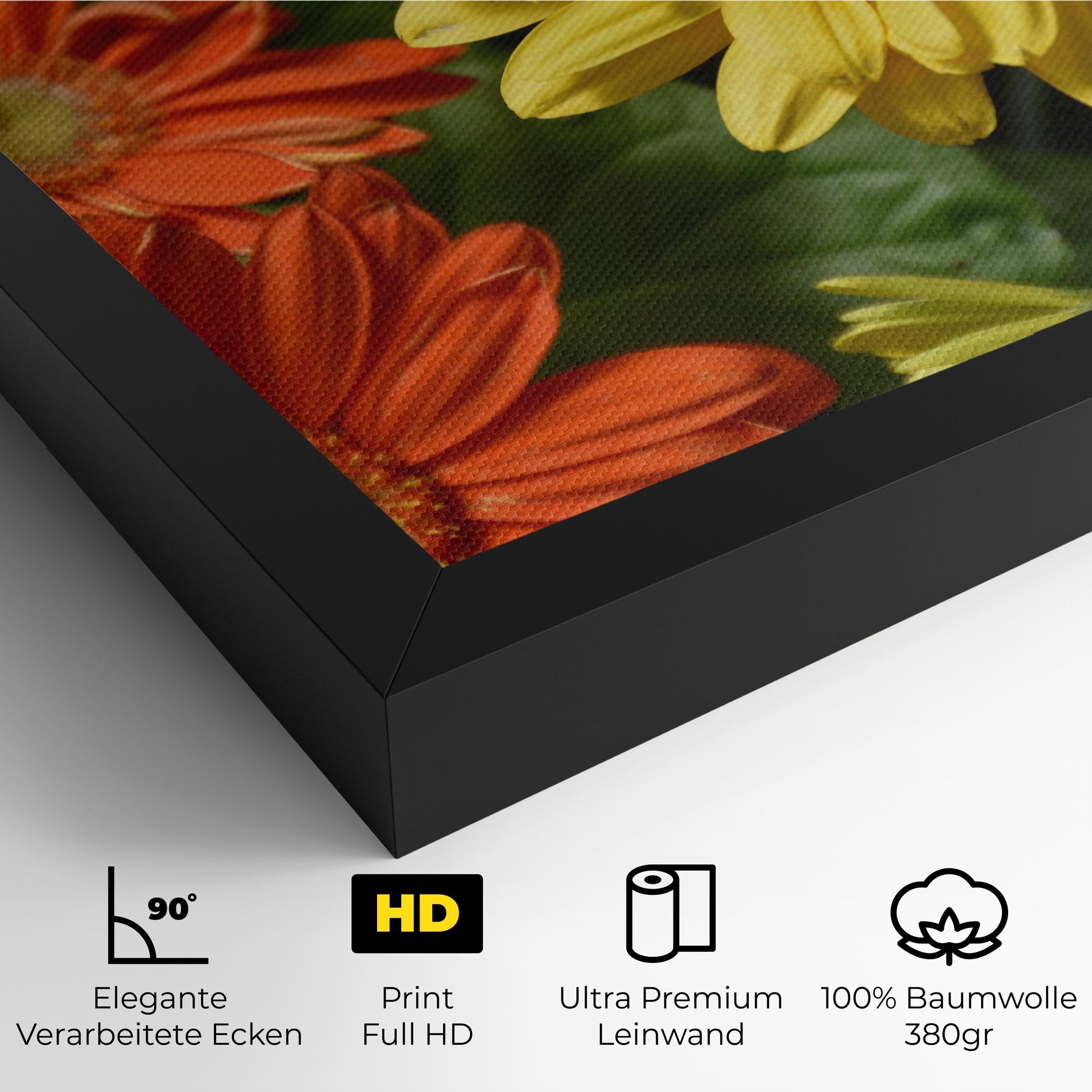 Leinwandbild Orange Yellow Daisy mockup 4