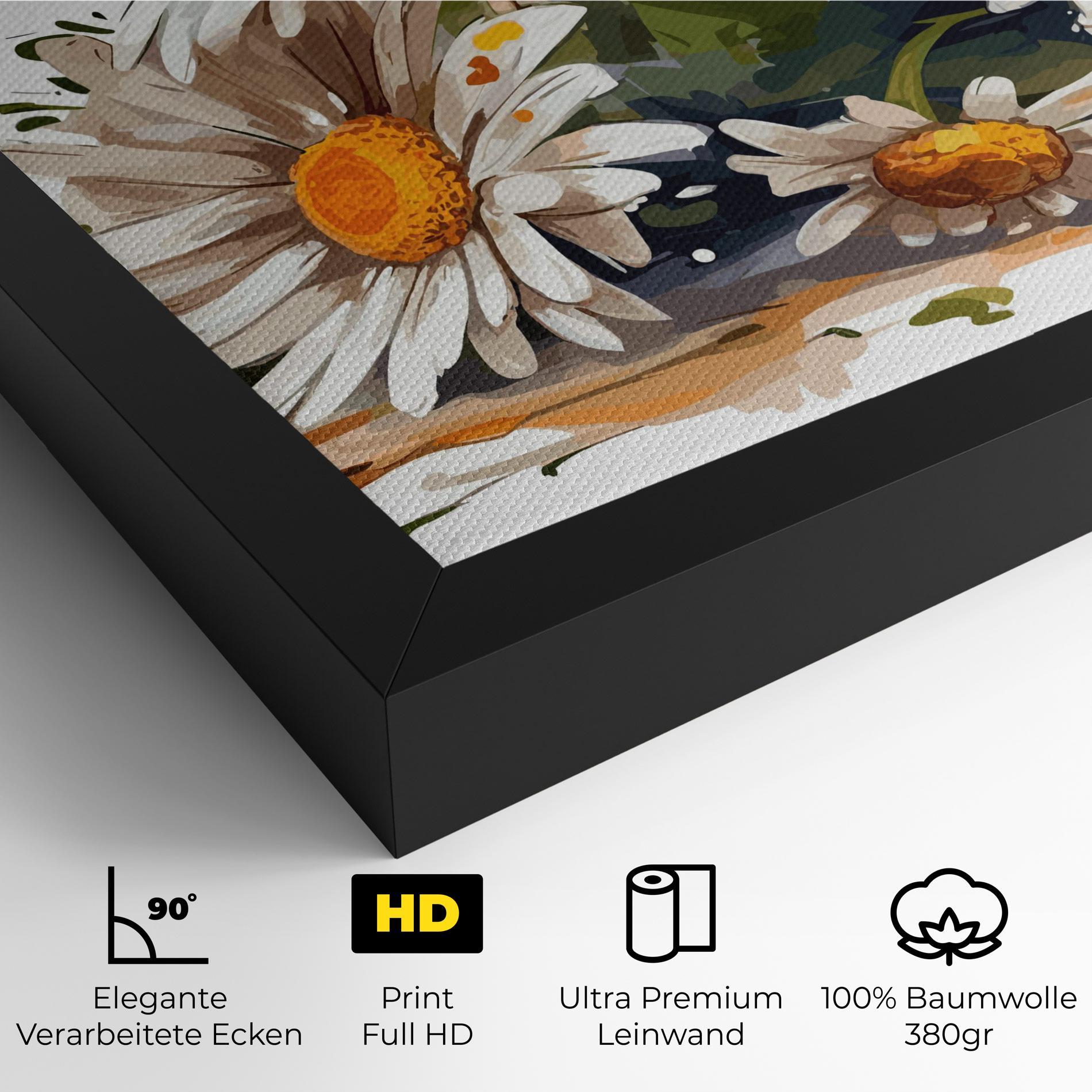 Leinwandbild White Beautiful Daisy mockup 4