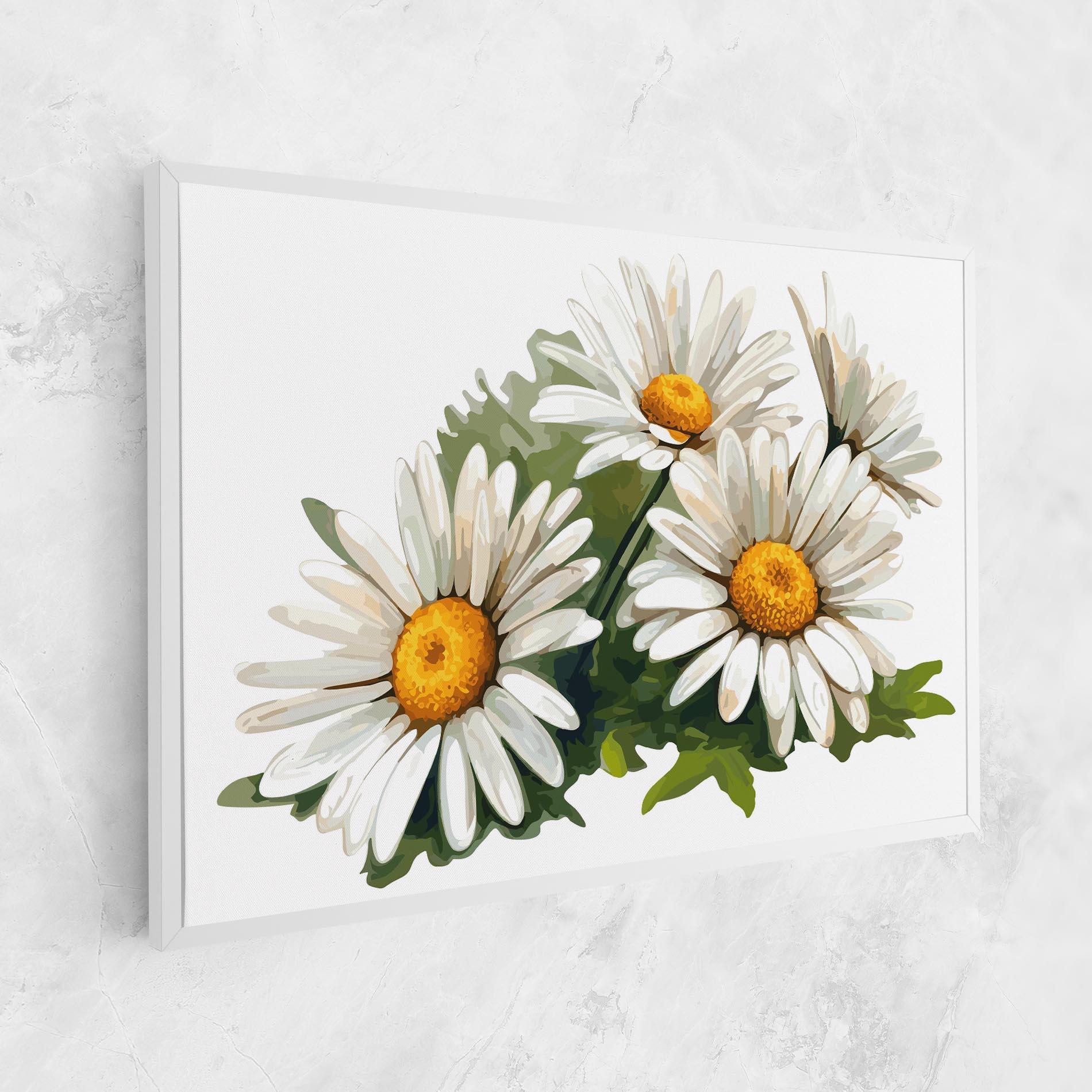 Leinwandbild Grey White Daisy mockup 1