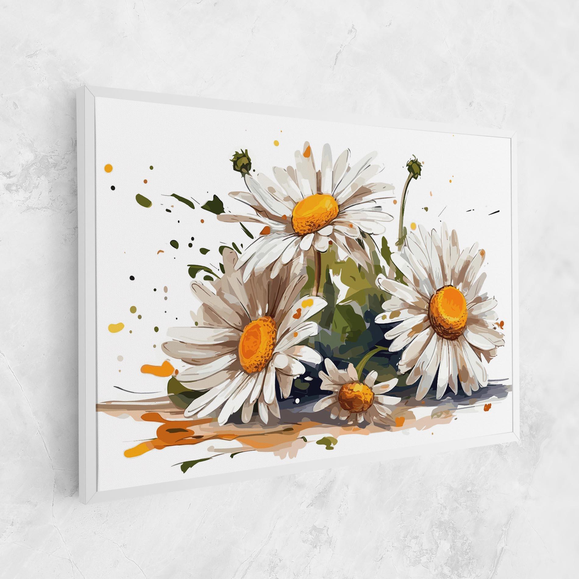 Leinwandbild White Beautiful Daisy mockup 1